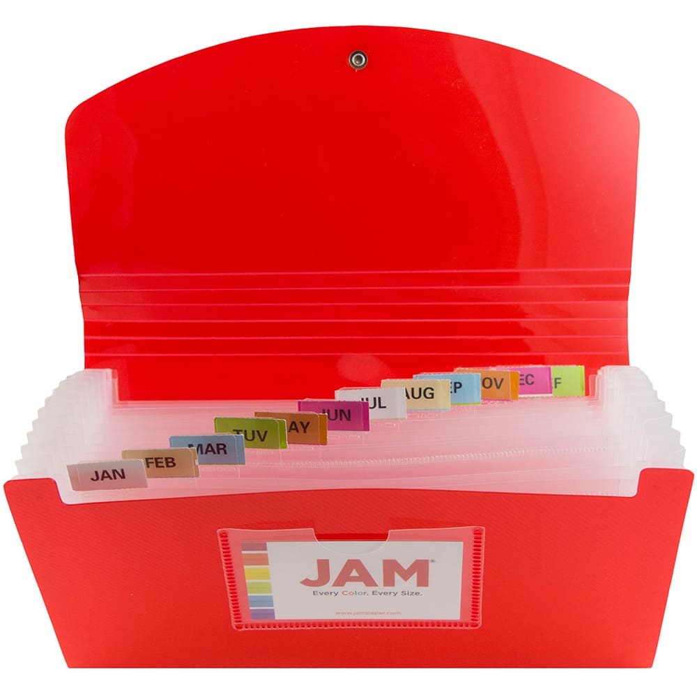 JAM Paper 13 Pocket Plastic Accordion Folder