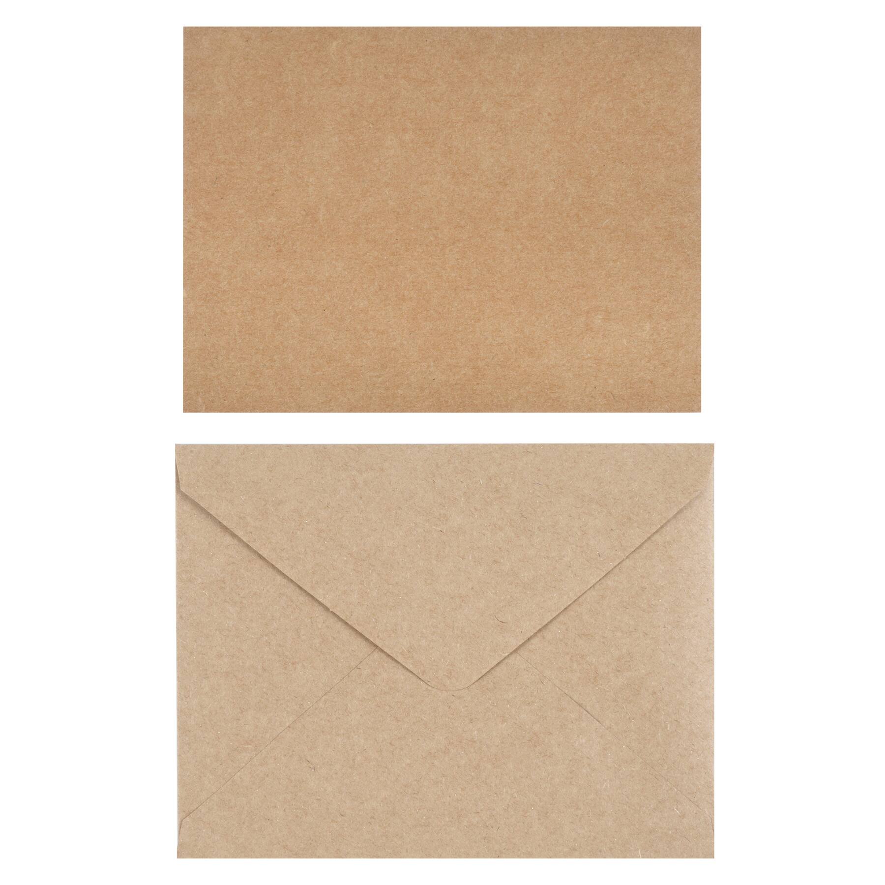 12 Packs: 10 ct. (120 total) 4.25" x 5.5" Kraft Flat Cards & Envelopes by Recollections™