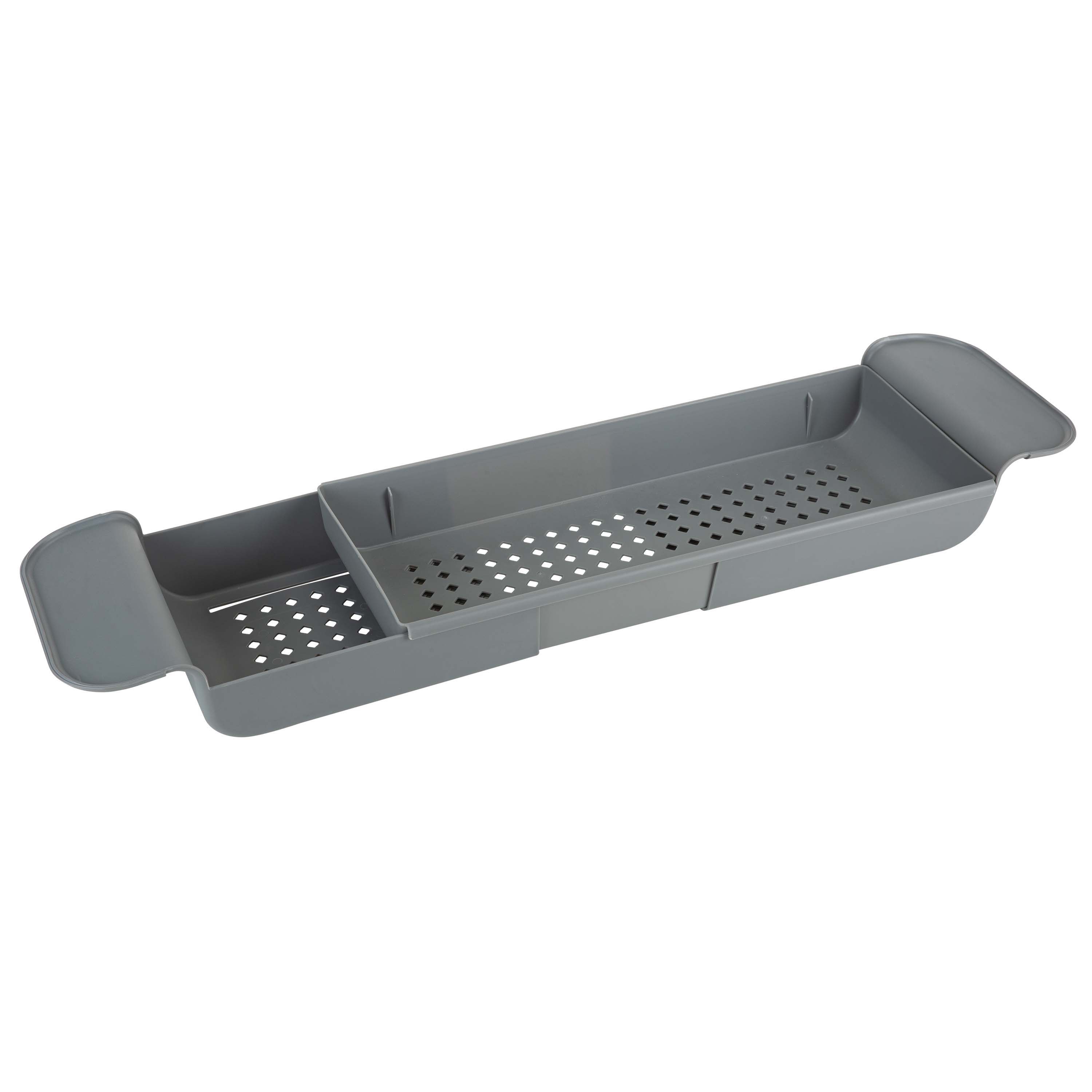 Bath Bliss Gray Expandable Non-Slip Bathtub Caddy