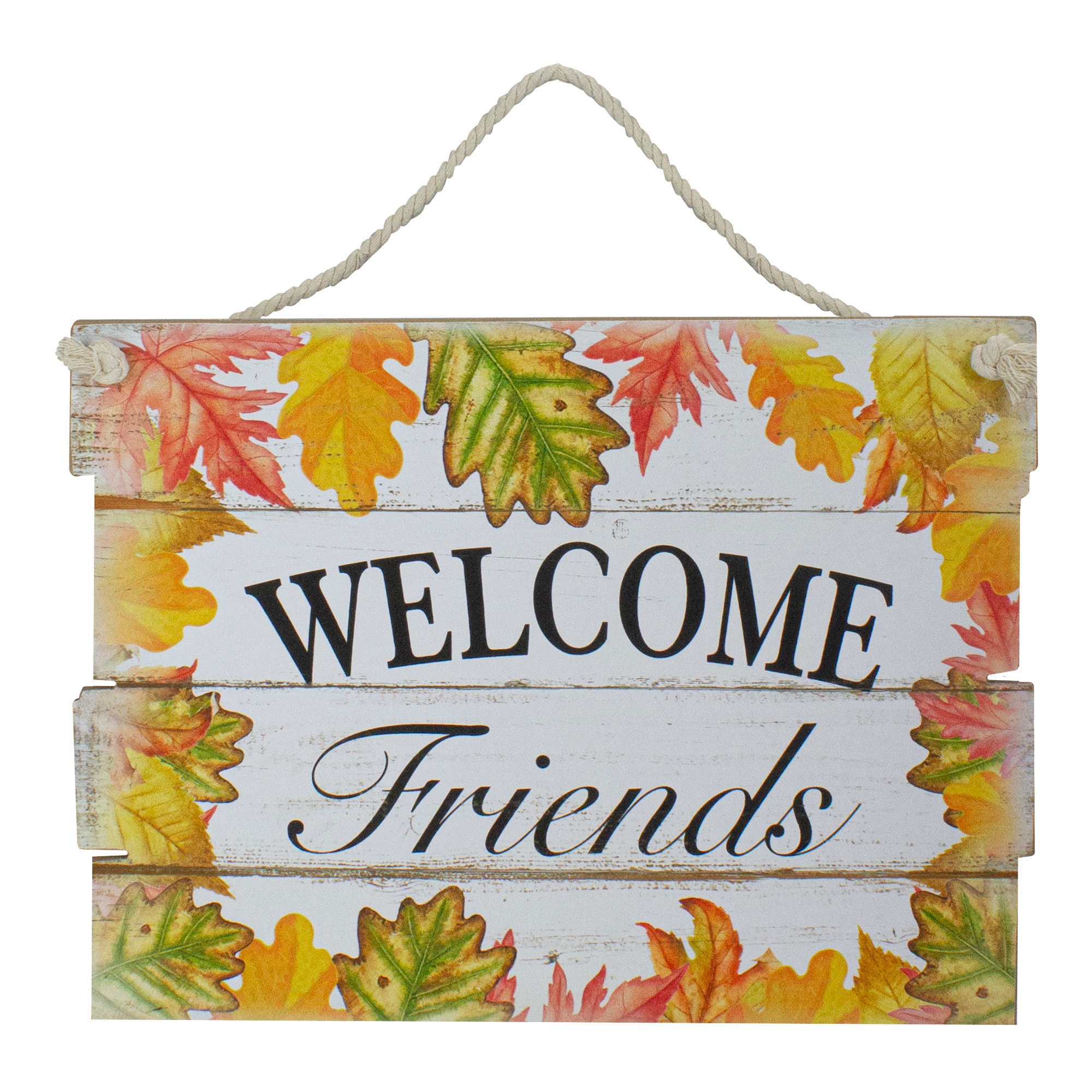 16&#x22; Autumn Leaves Welcome Friends Wall Sign