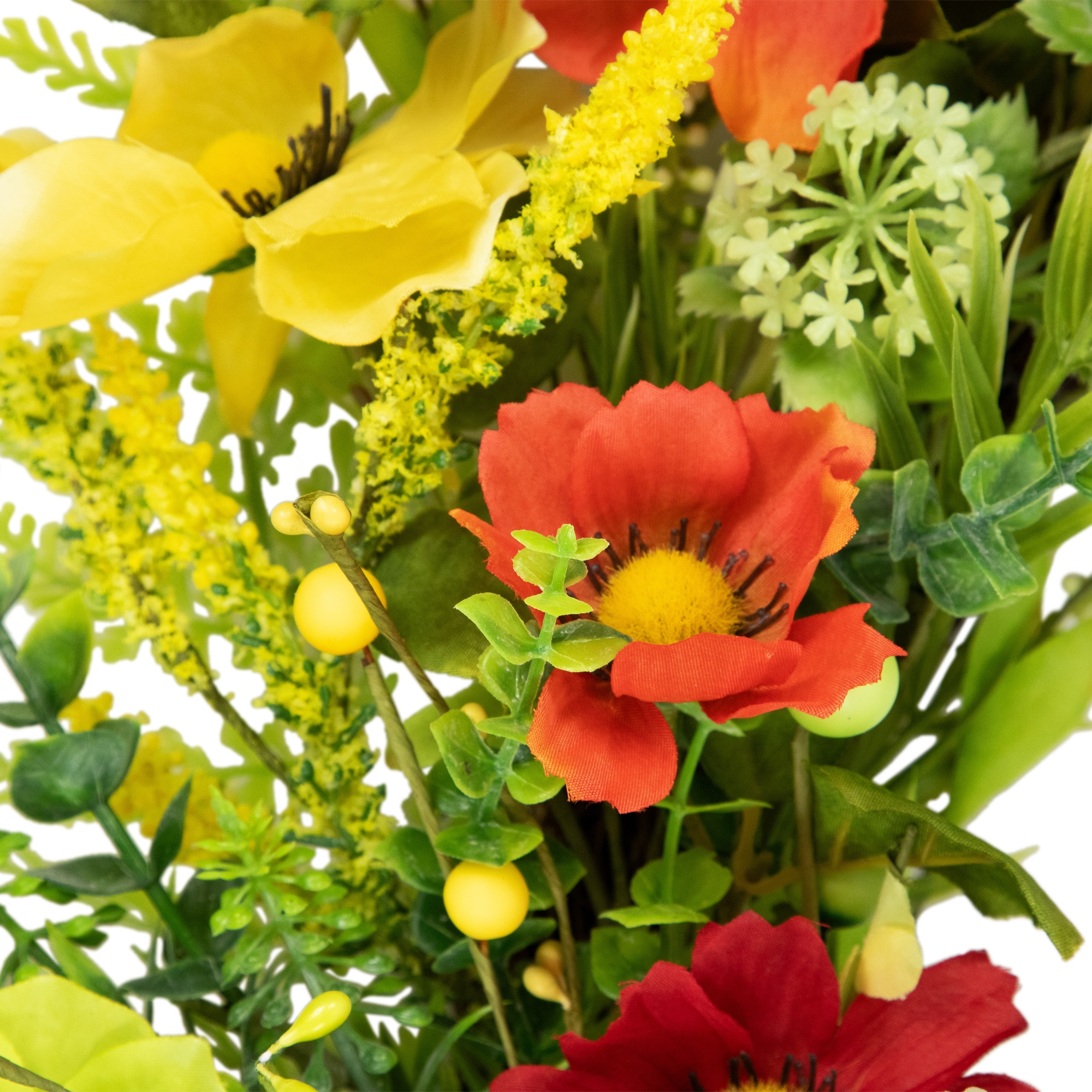 26&#x22; Poppy &#x26; Eucalyptus Spring Wreath