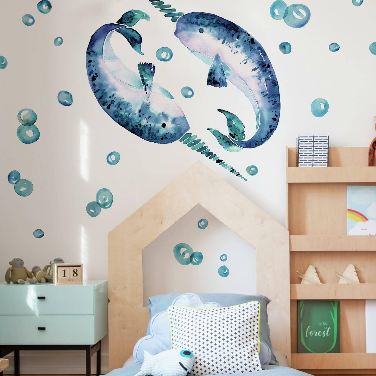 RoomMates Catcoq Narwhal Peel &#x26; Stick Giant Wall Decals
