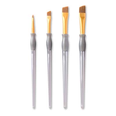 Brown Taklon Angular Brushes By Craft Smart® image