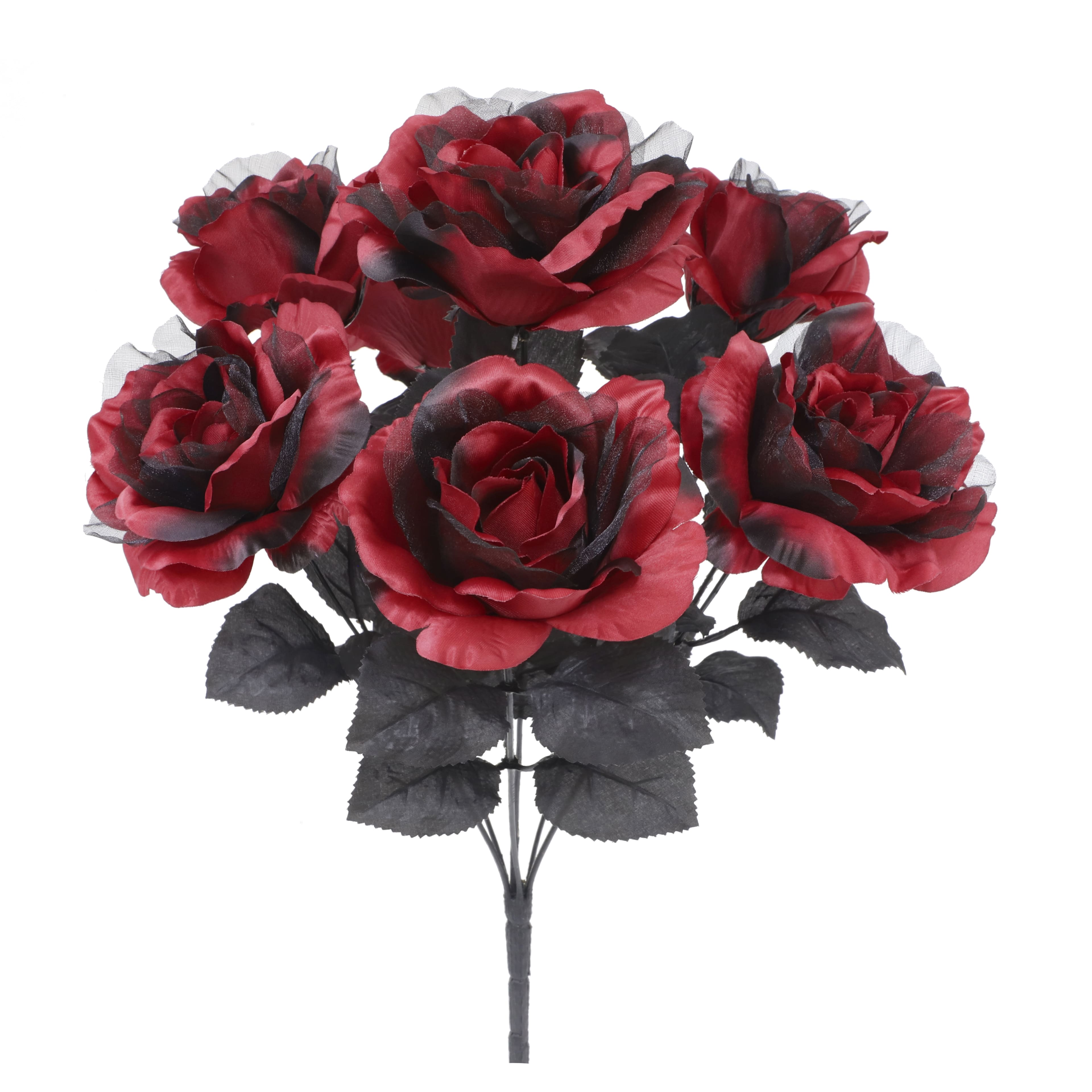 17.5&#x22; Red &#x26; Sheer Black Rose Bush by Ashland&#xAE;