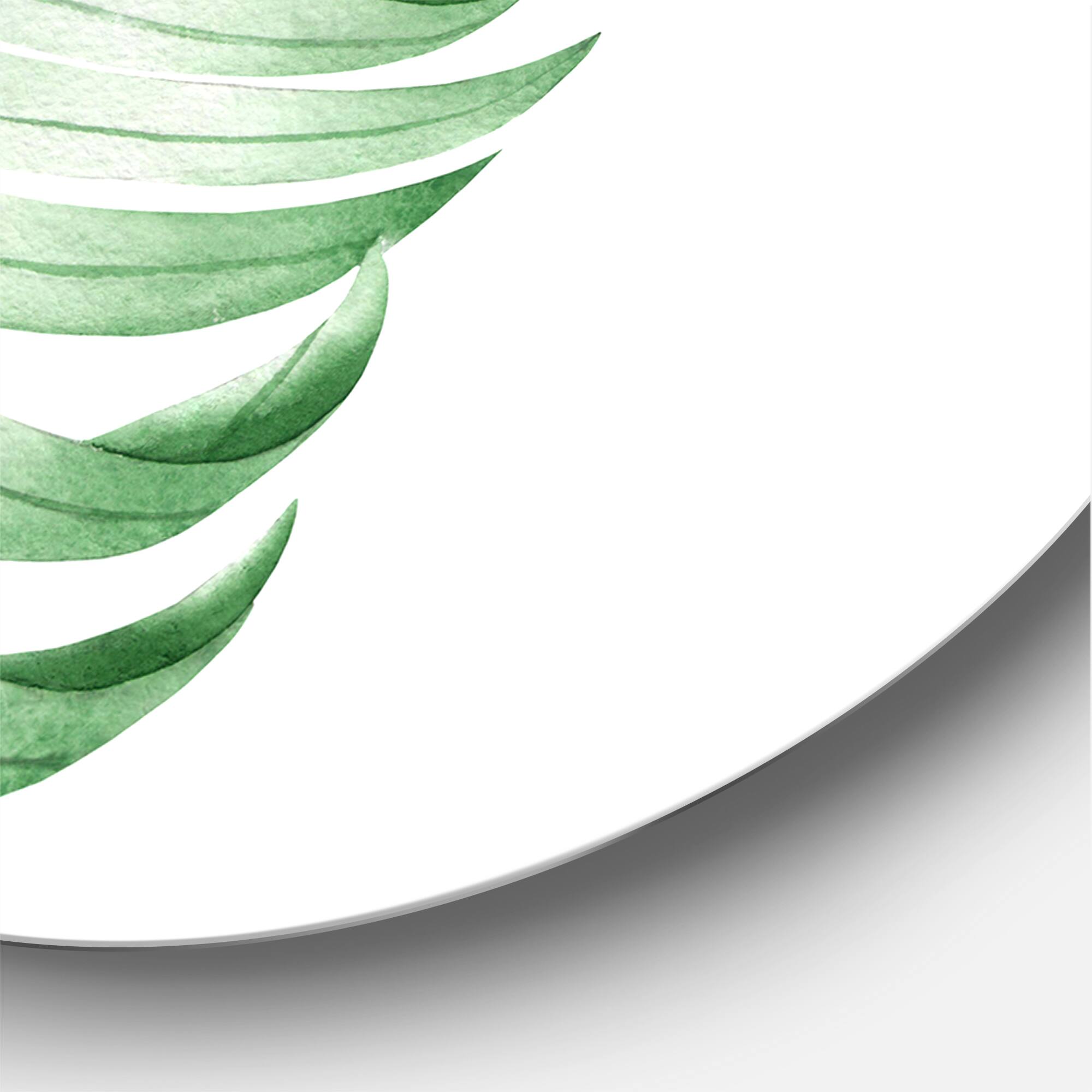 Designart - Tropical Leaf Of Monstera II - Farmhouse Metal Circle Wall Art