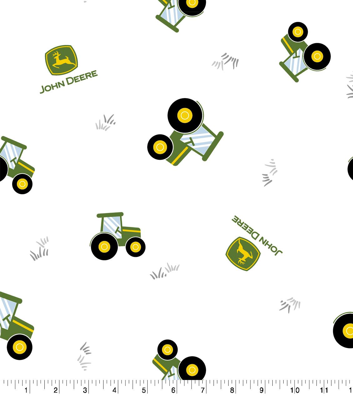 John Deere® Nursery Tractor Toss Cotton Fabric