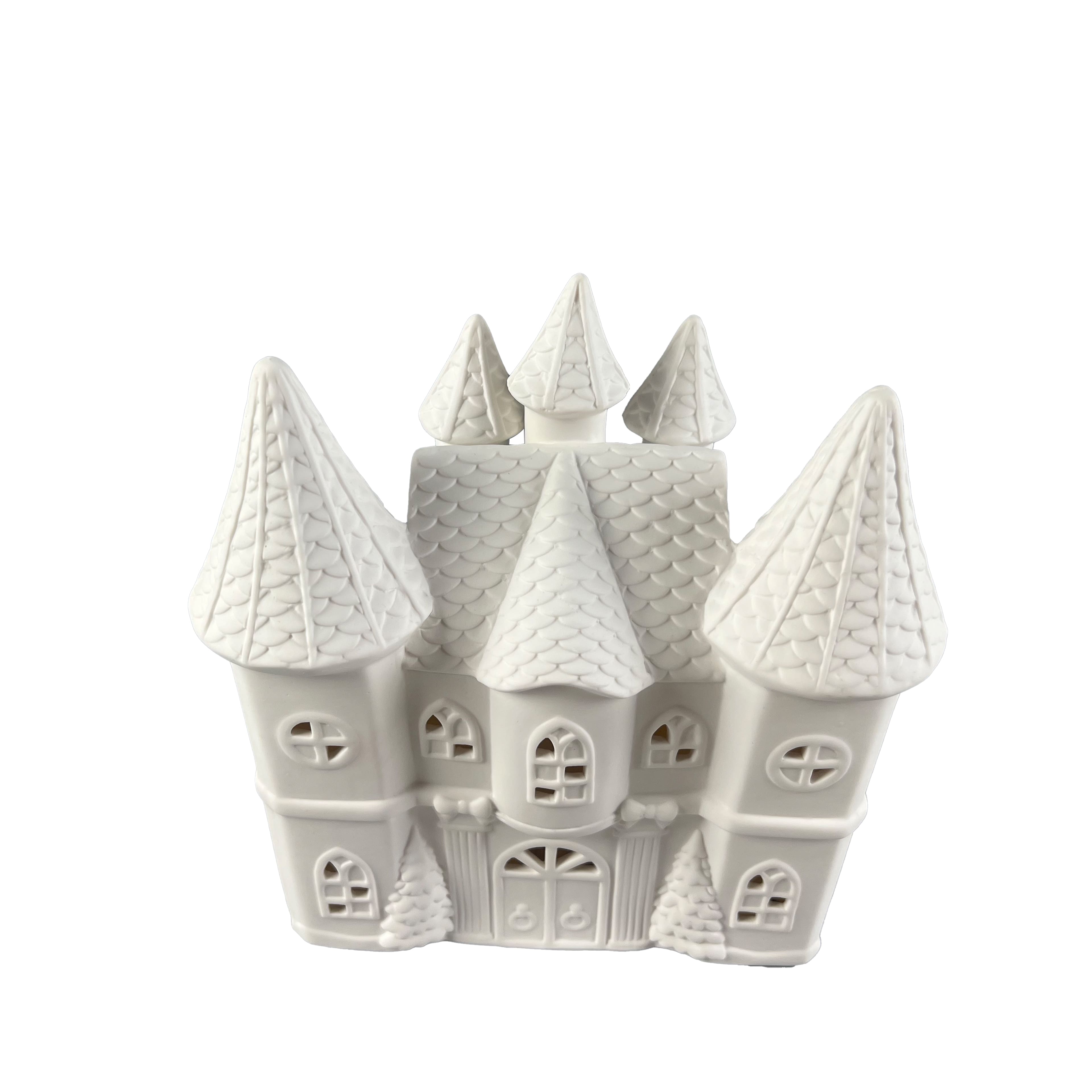 8.25&#x22; LED DIY Ceramic Christmas Castle D&#xE9;cor by Make Market&#xAE;