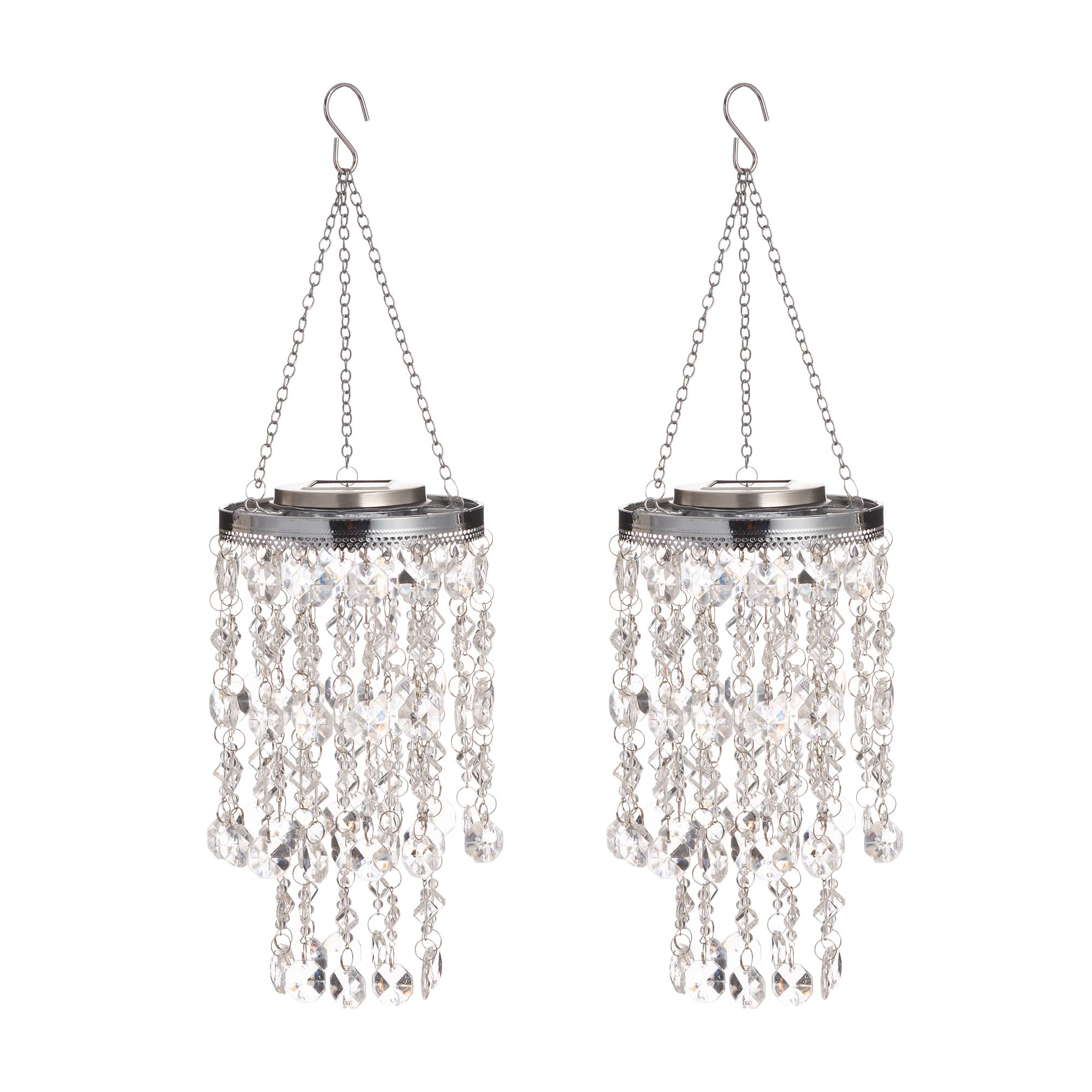 Glitzhome&#xAE; 18.75&#x22; Solar Lit Beaded Wind Chimes, 2ct.