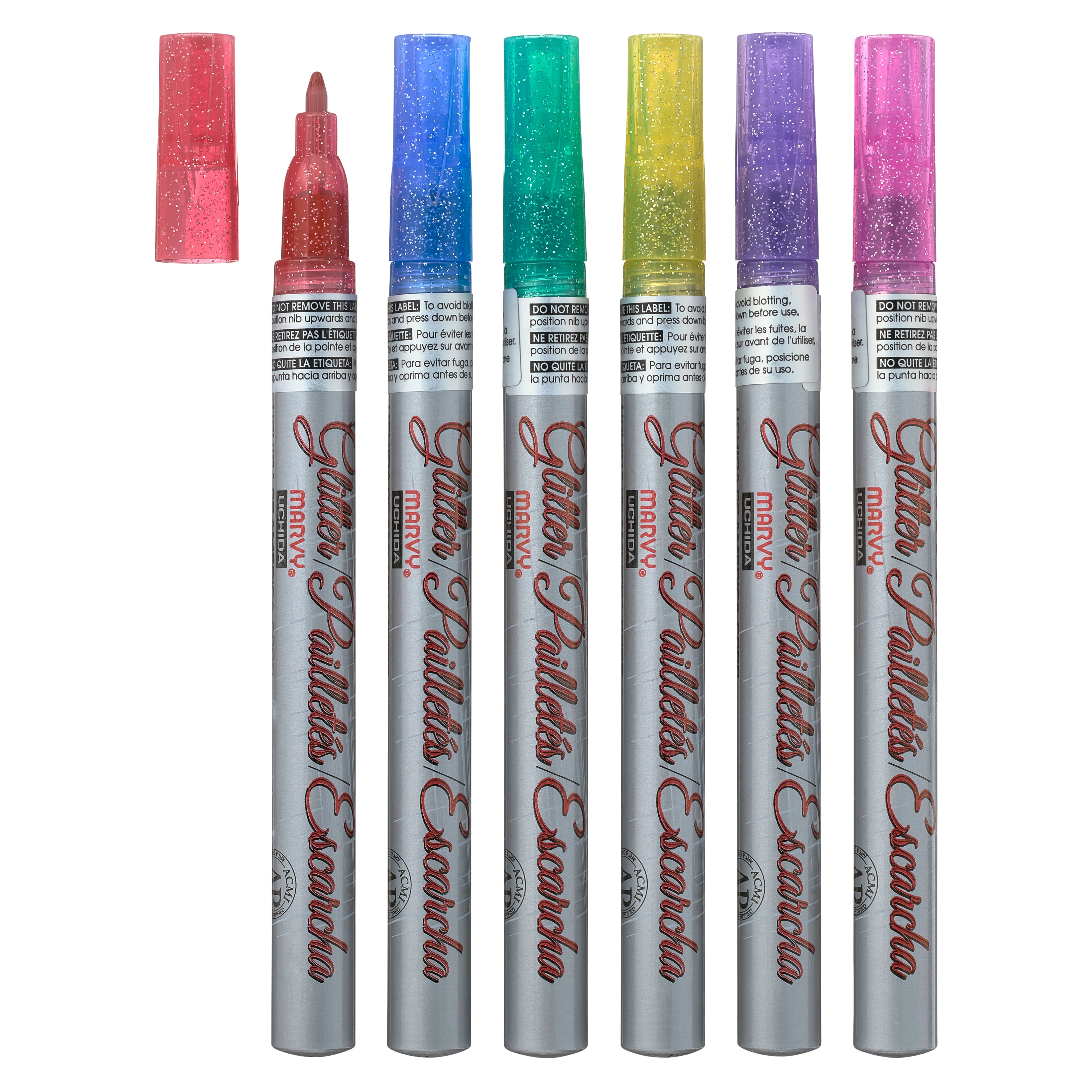 6 Packs: 6 ct. (36 total)  Deco Color&#x2122; Glitter Paint Marker Set
