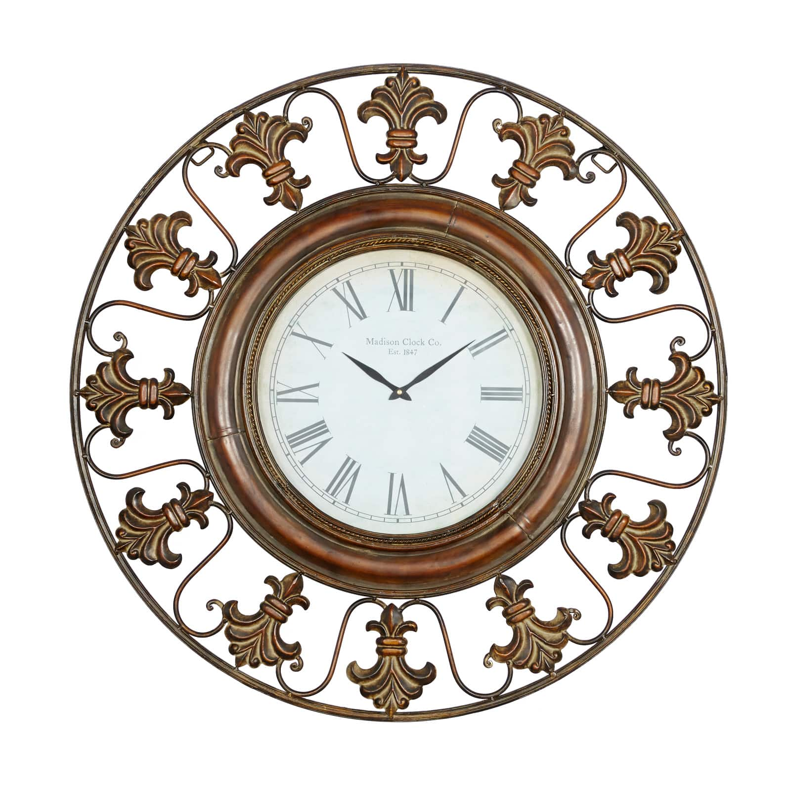 Brown Antique Fleur De Lis Wall Clock Michaels