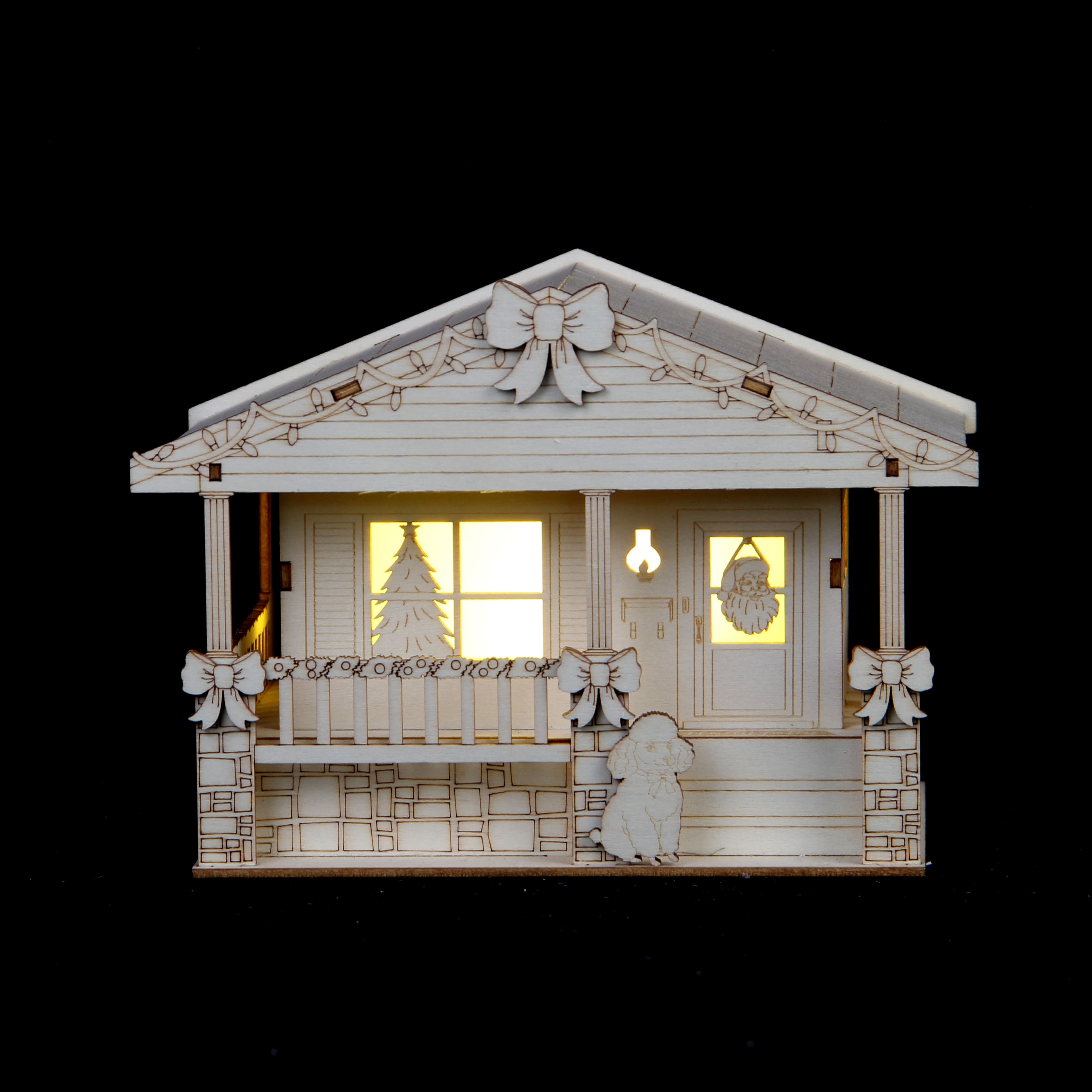5&#x22; DIY Villages Retro LED Wood D&#xE9;cor by Make Market&#xAE;