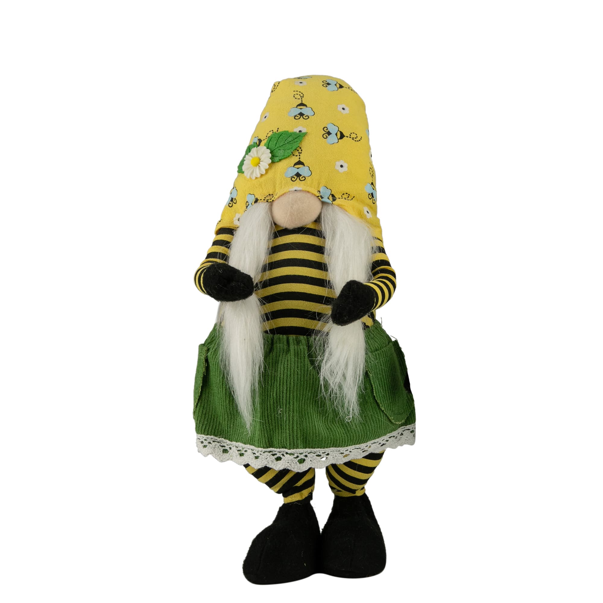 19" Girl Bumblebee & Daisy Hat Springtime Gnome