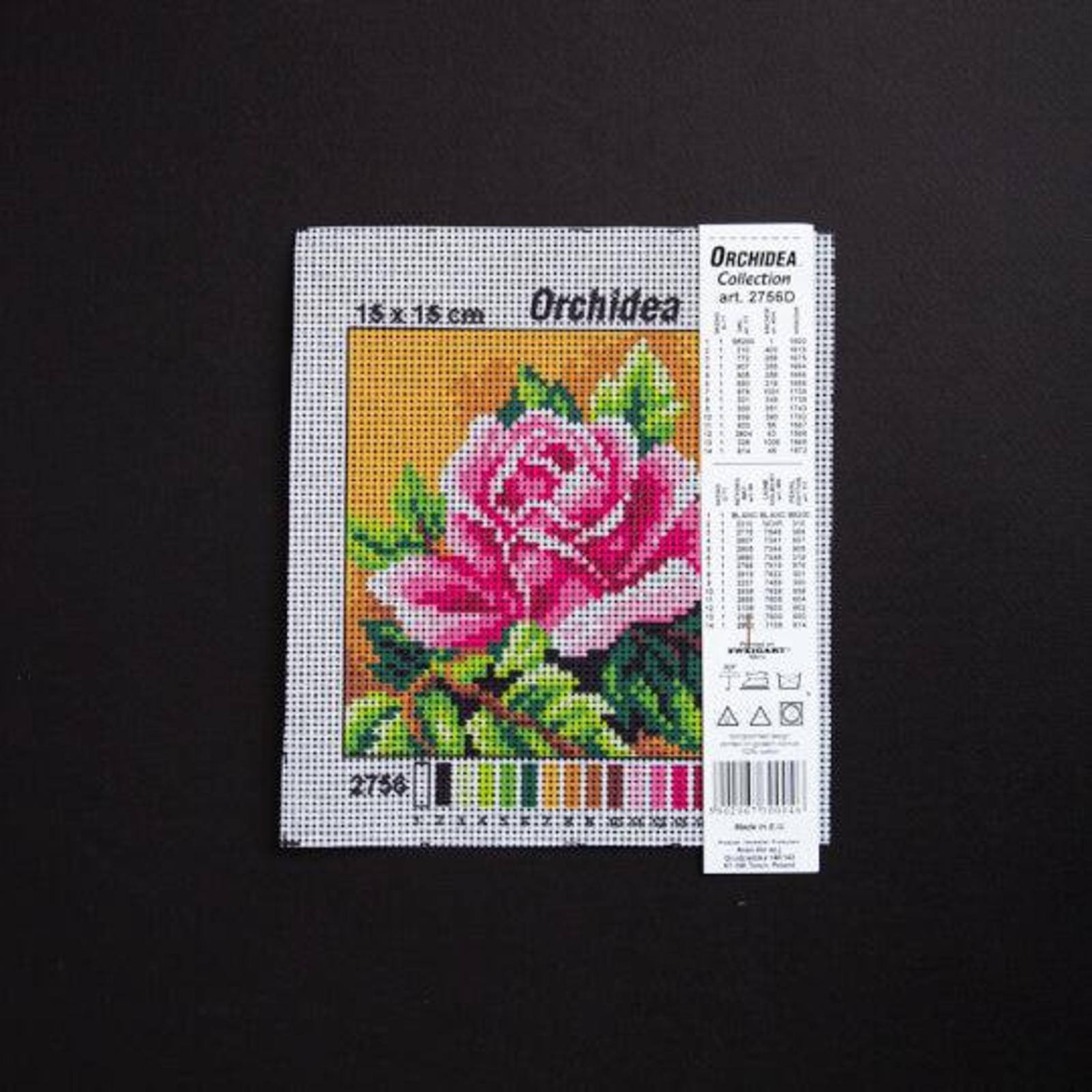 Orchidea Needlepoint Canvas For Halfstitch Without Yarn Rose - Printed Tapestry Canvas