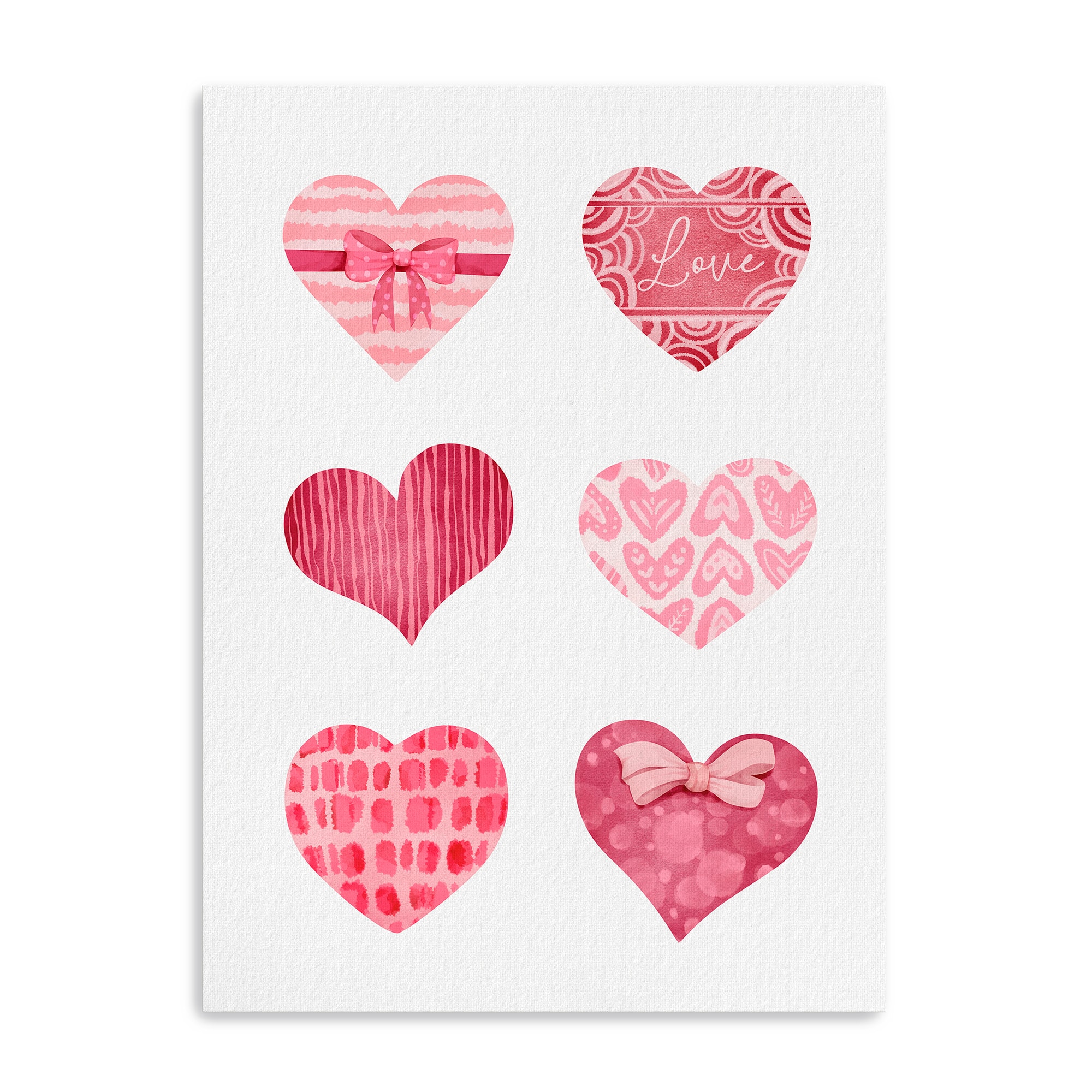Cute hearts Canvas Giclée Art