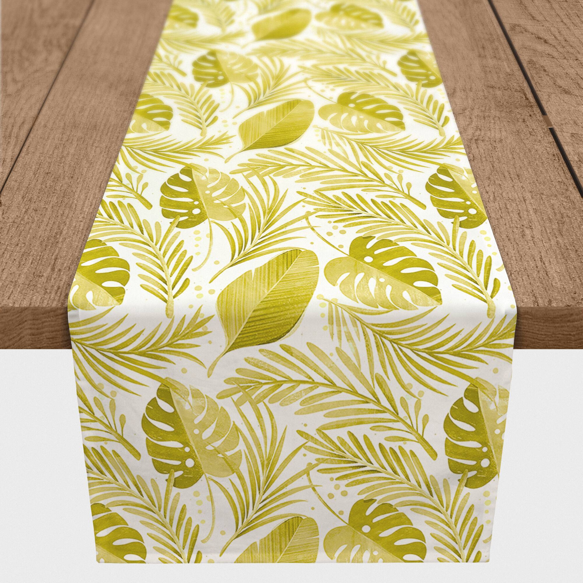 Yellow Coastal Leaves Table Runner
