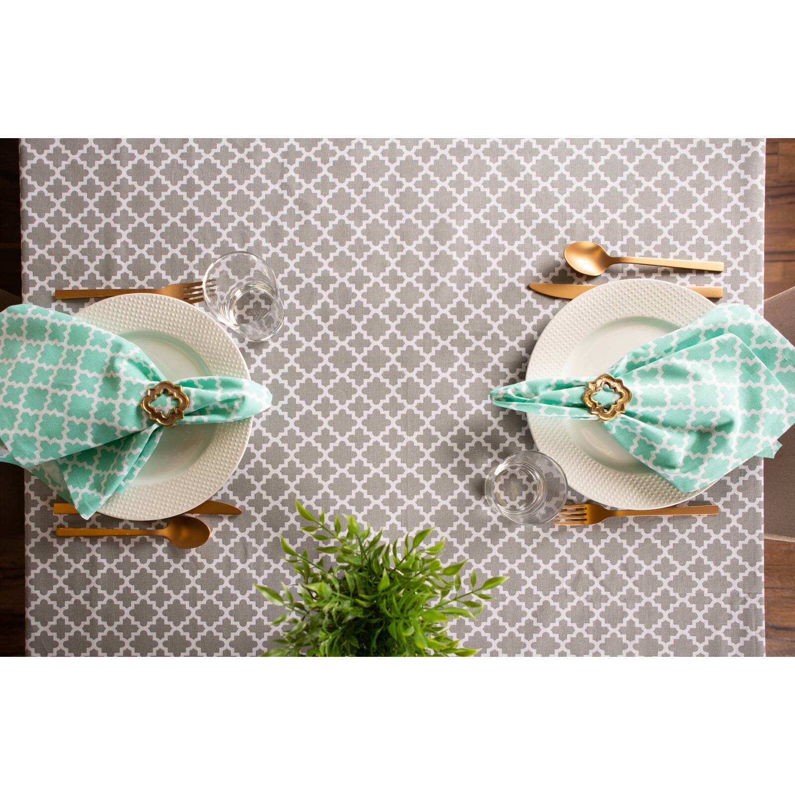 Gray Lattice Tablecloth 60" x 84"