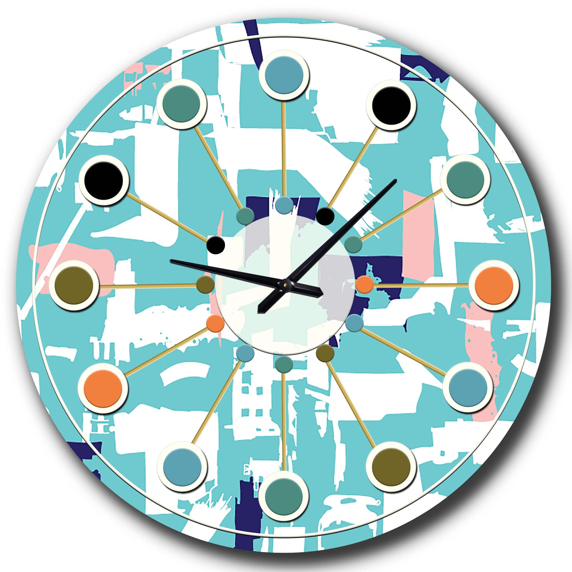 Designart 'Retro Artisan Abstract I Mid-Century Modern Wall Clock