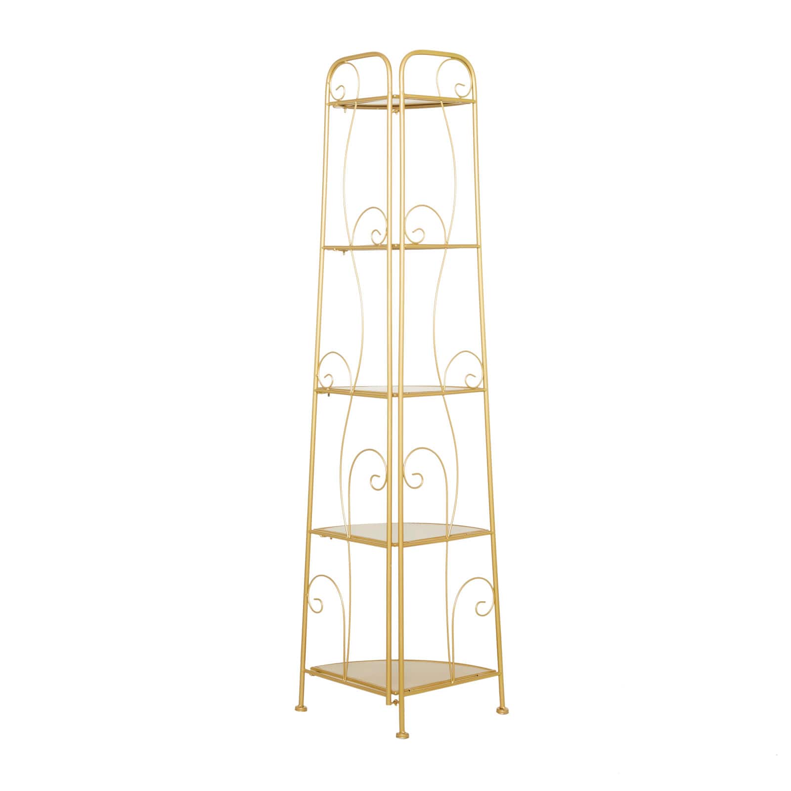 Gold Iron Glam Bakers Rack, 65&#x22; x 17&#x22; x 11&#x22;