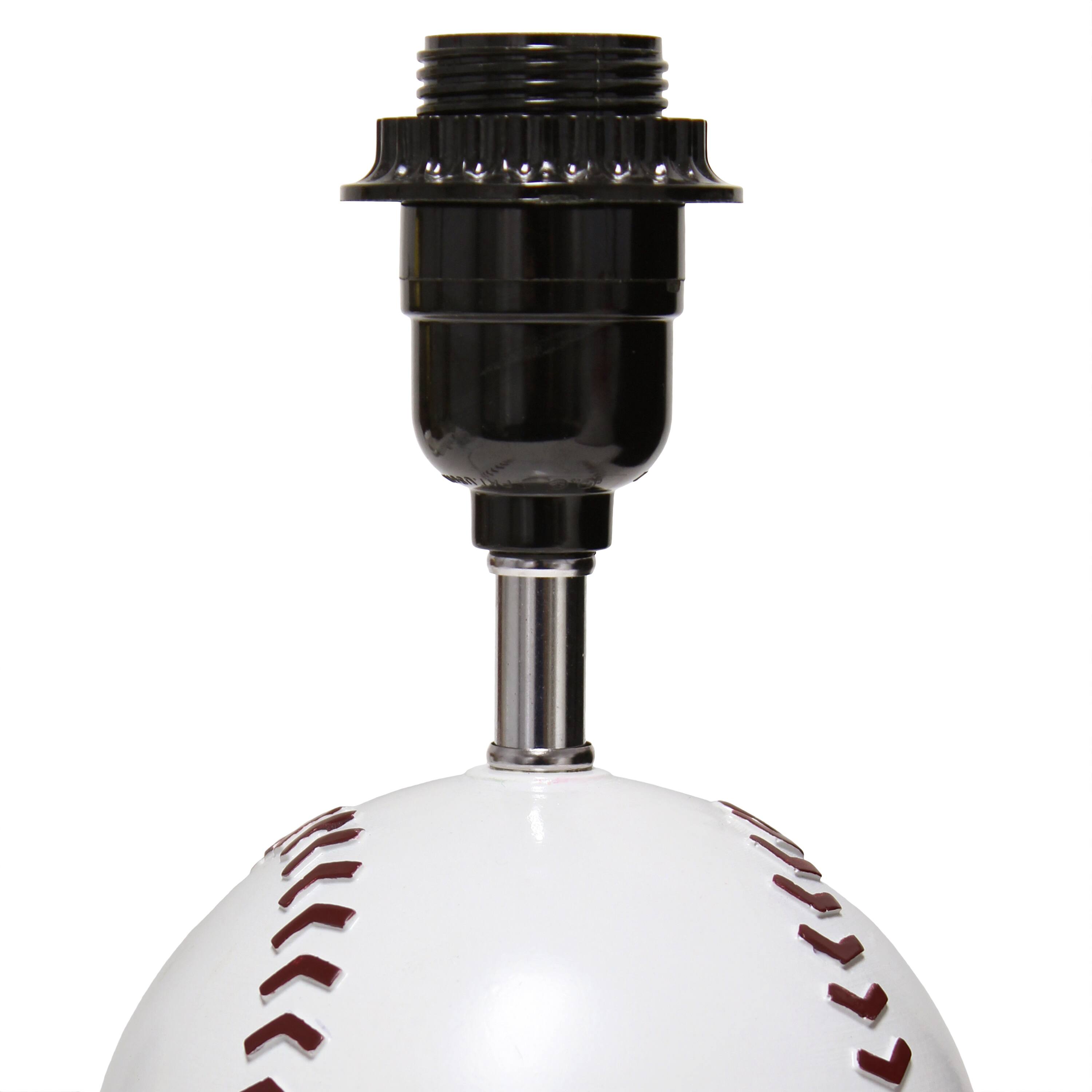 Simple Designs&#x2122; 11.5&#x22; Baseball Base Table Lamp and White Shade Red Trim