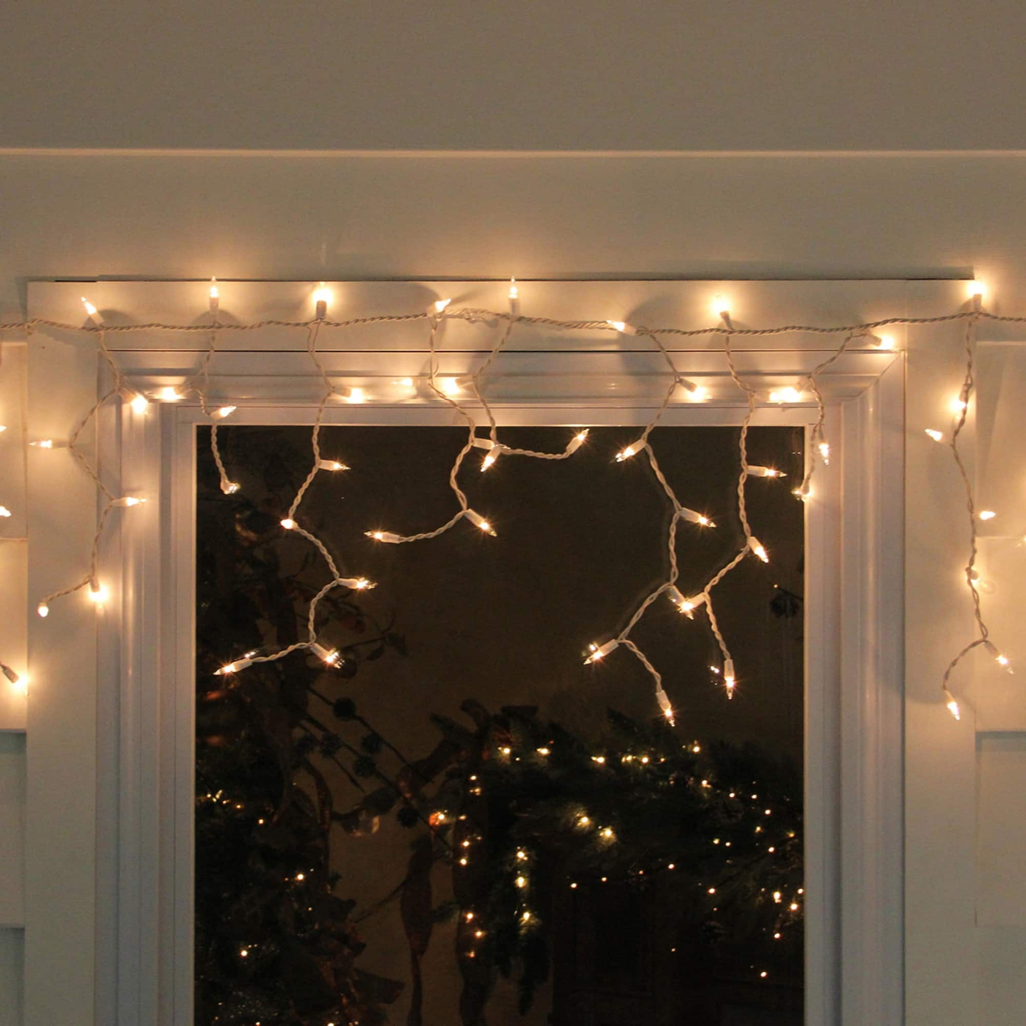 300ct. Clear Mini Incandescent Icicle String Lights