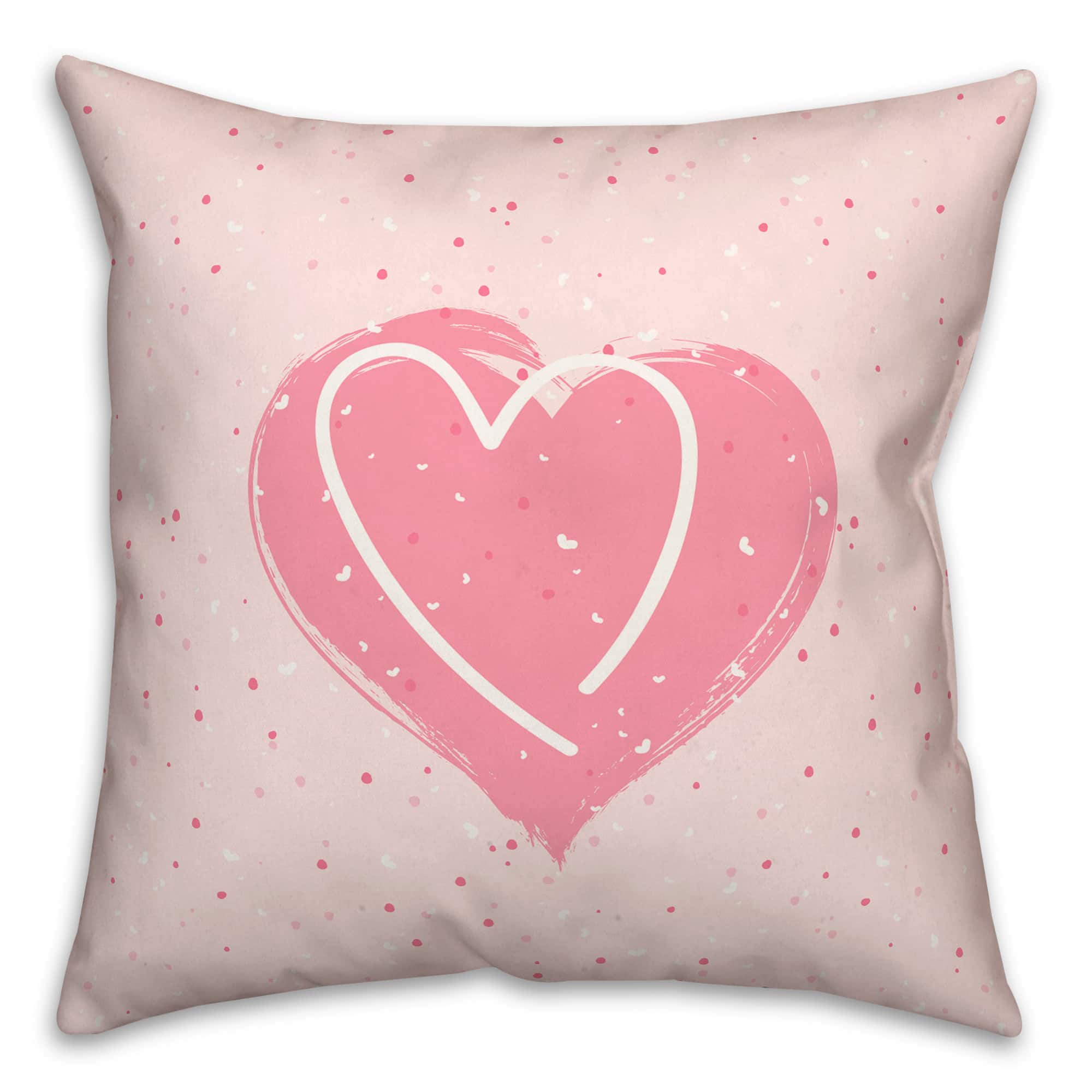 Speckled Heart Pattern 18&#x22; x 18&#x22; Indoor / Outdoor Pillow
