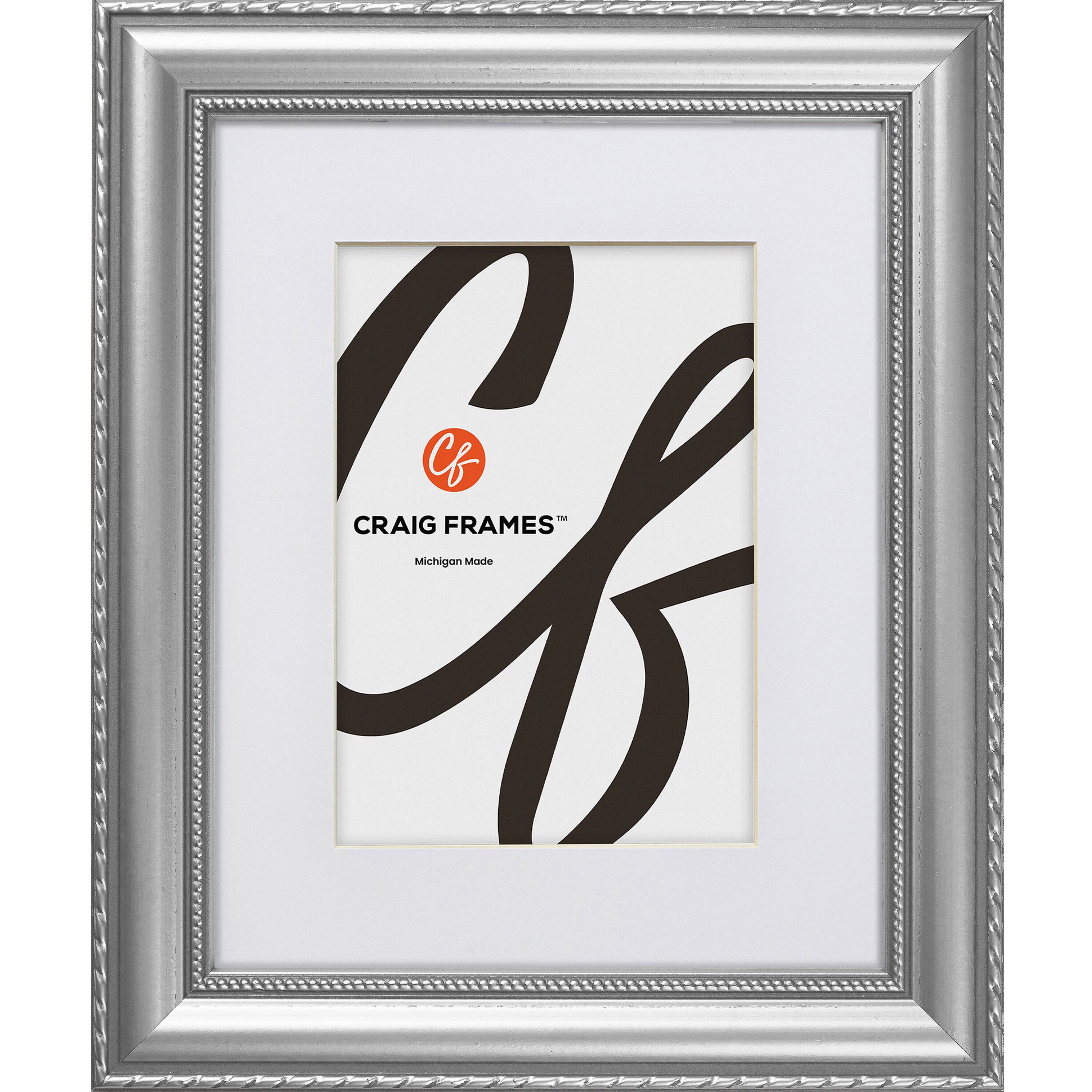 4 Pack Craig Frames Victoria Ornate Silver Picture Frame with Mat