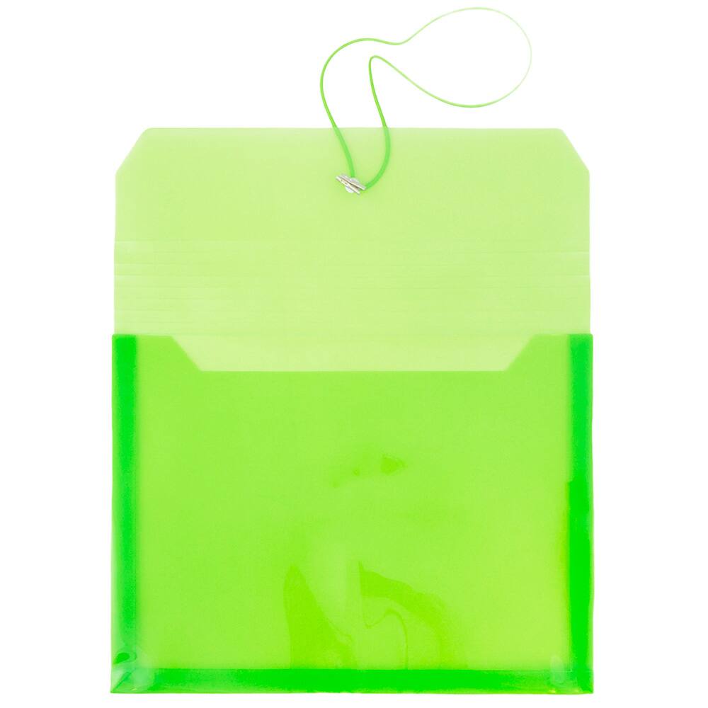 JAM Paper 9.75&#x22; x 13&#x22; Plastic Elastic Band Closure Expansion Envelopes, 12ct.
