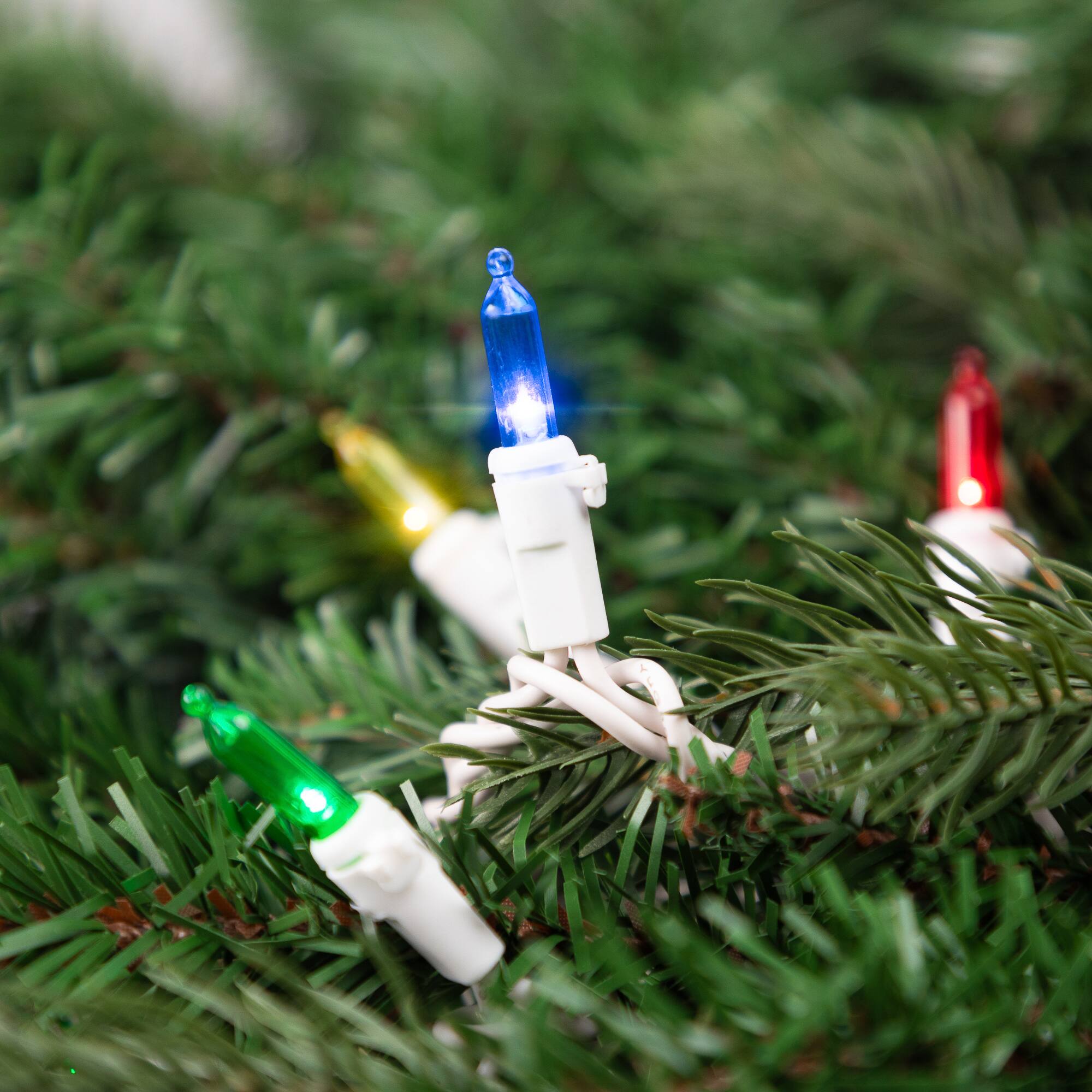 35ct. Multicolor LED Mini Christmas String Lights with White Wire