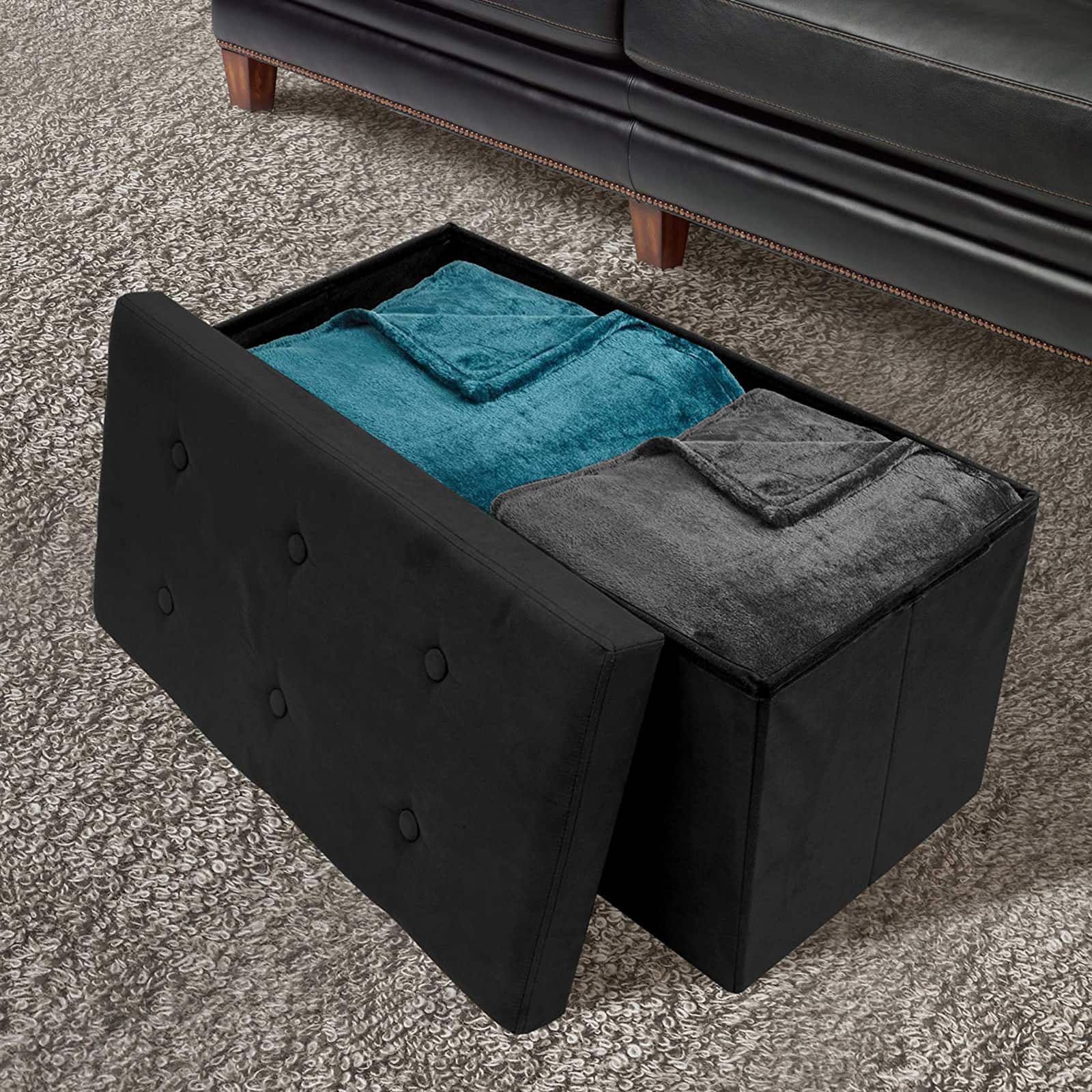 Sorbus 30&#x22; Faux Suede Storage Bench