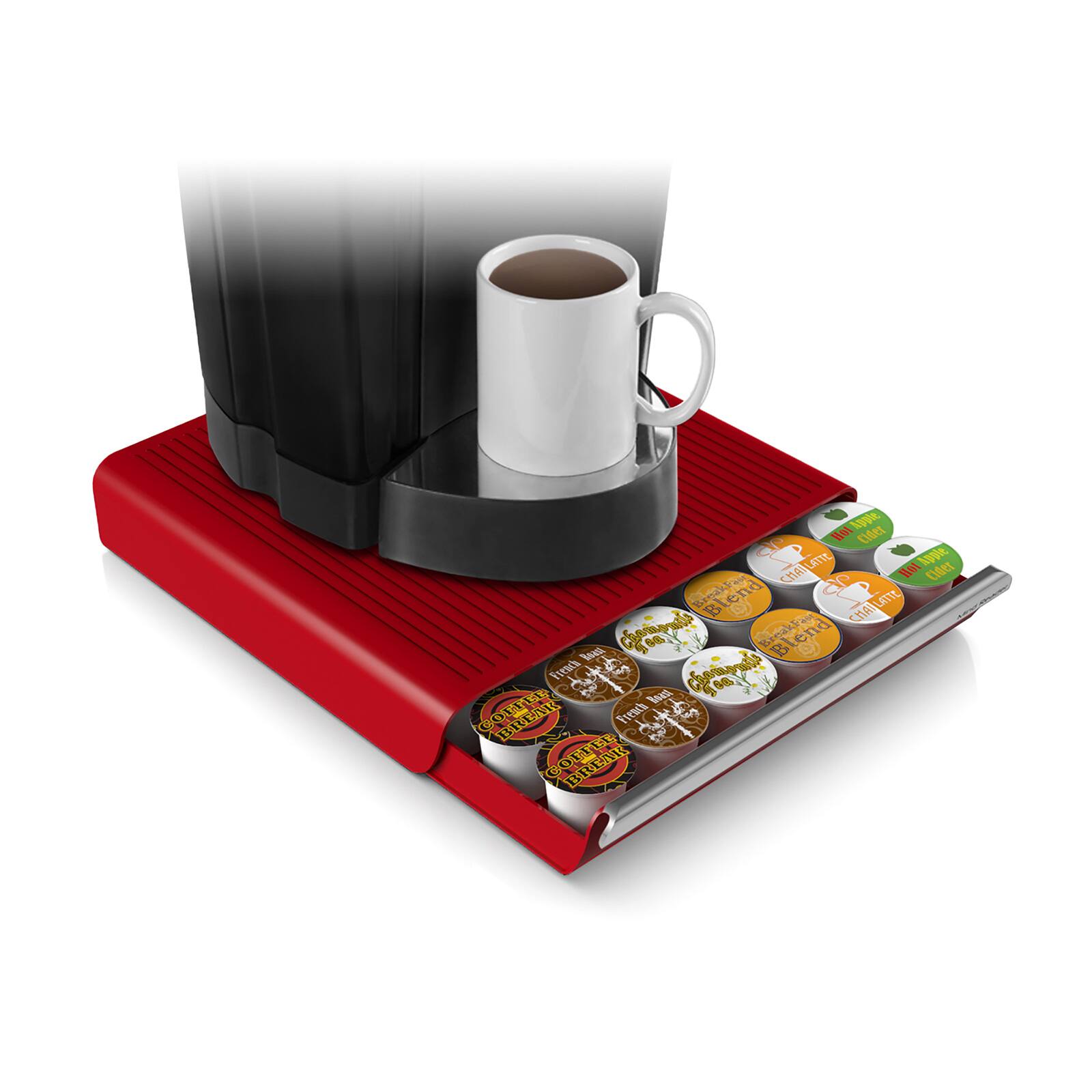 Mind Reader Red Single Serve Coffee Coffee Station &#x26; Pod Capsule Storage