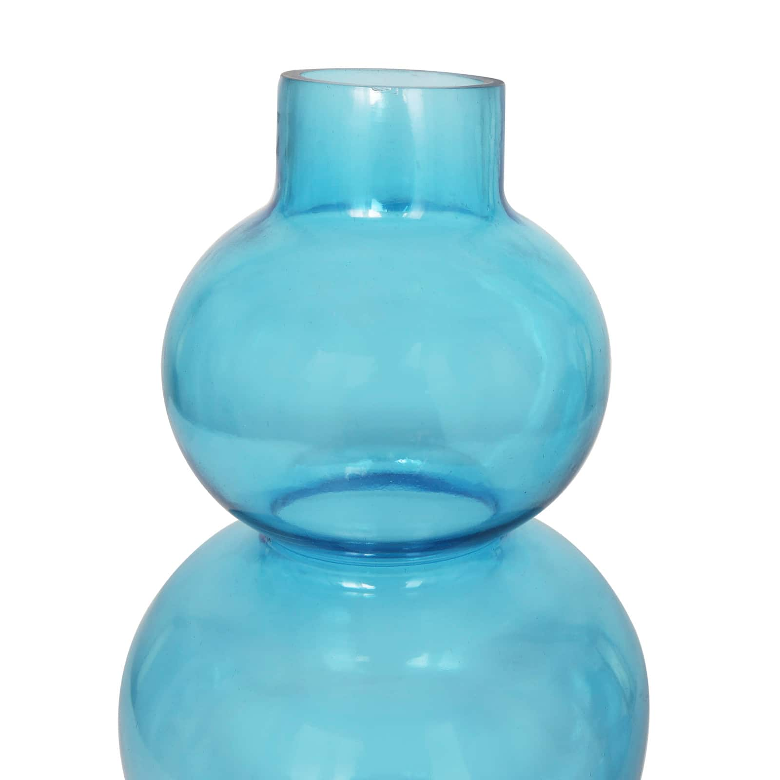 Blue Round Bubble Glass Vase Set