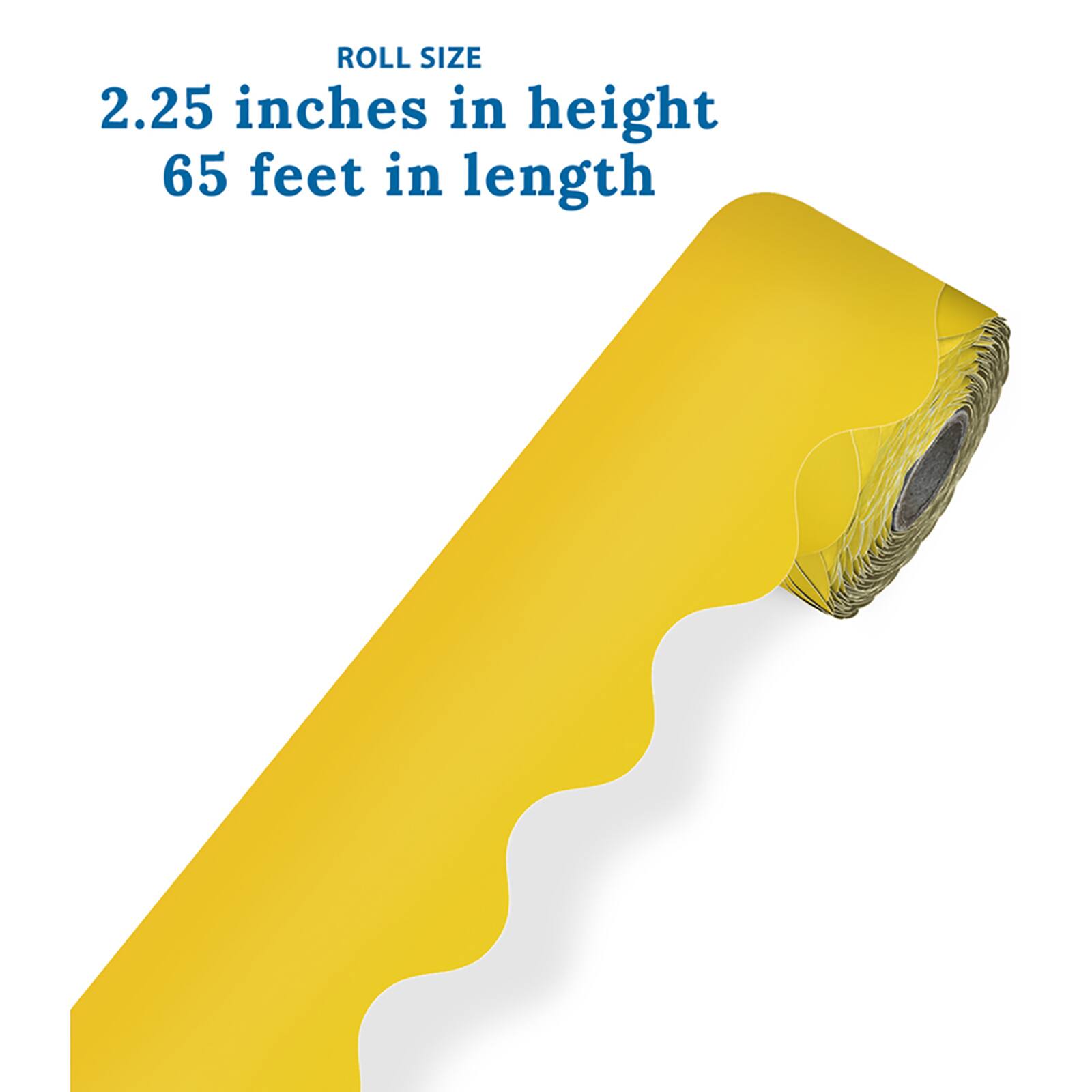 Carson Dellosa® Yellow Rolled Scalloped Border, 195ft.