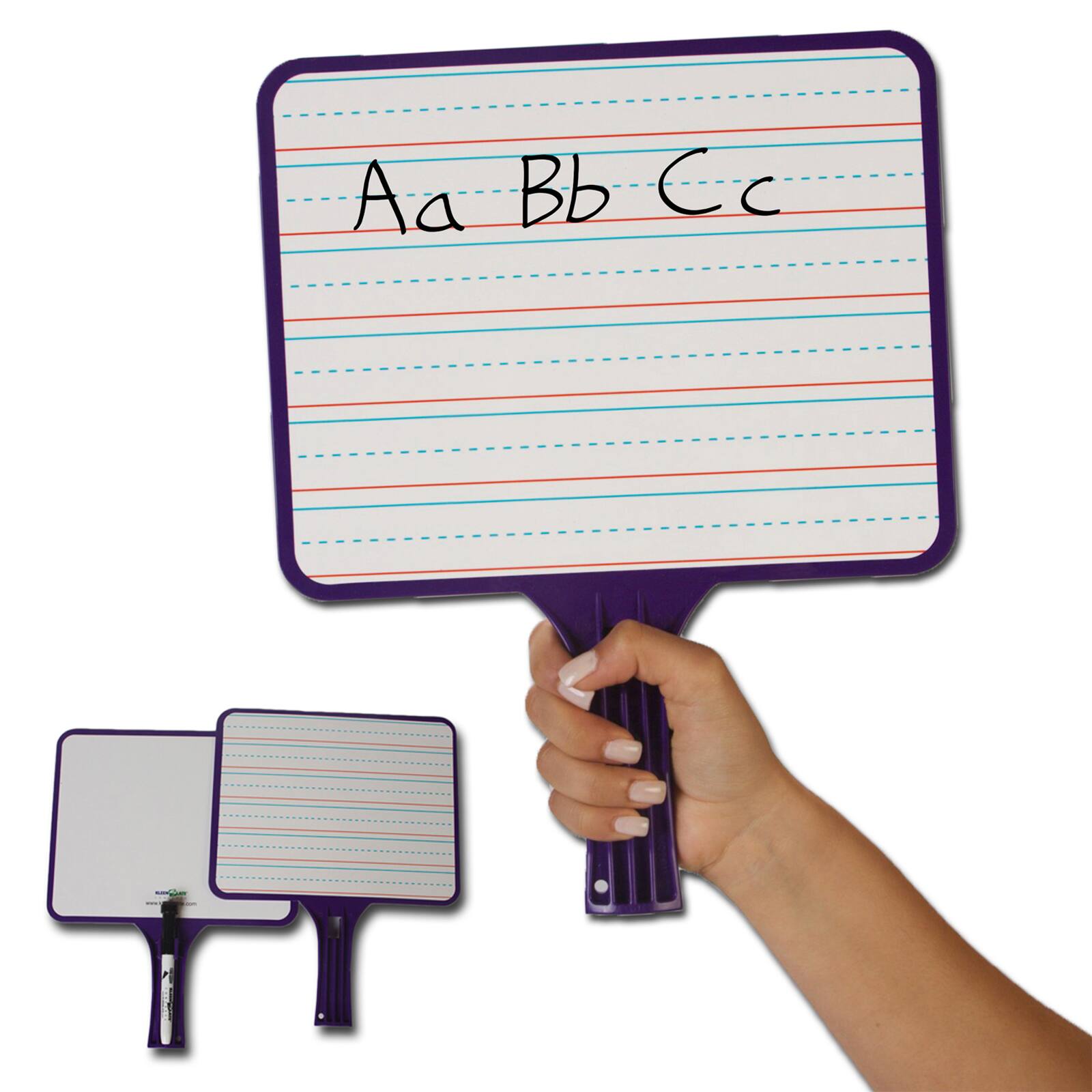 KleenSlate&#xAE; Blank &#x26; Lined Double-Sided Rectangular Dry Erase Paddles with Markers, 10 Sets