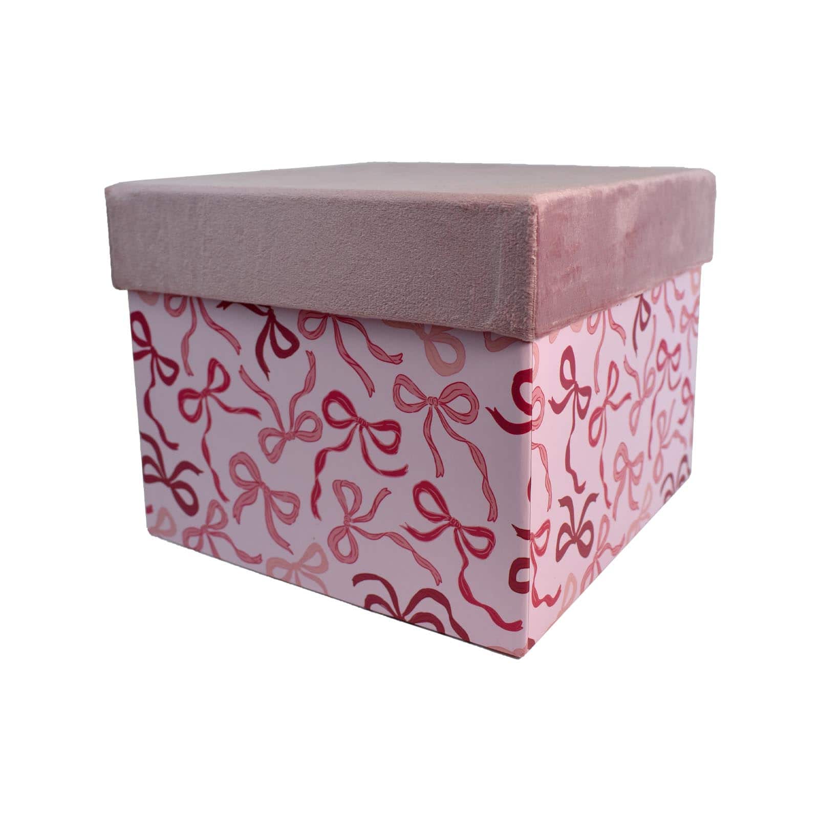 Large Holly Jolly Velvet Lid Gift Box by Ashland&#xAE;