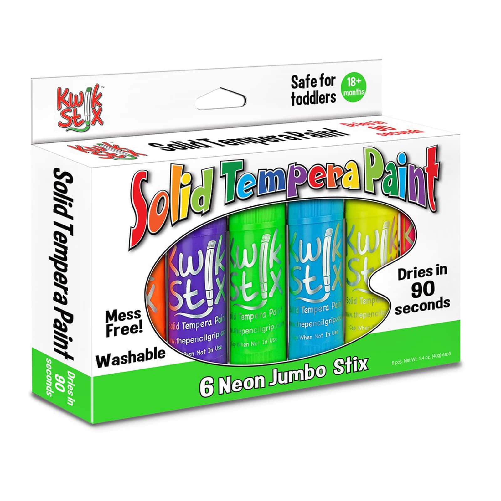 6 Packs: 6 ct. (36 total) Kwik Stix&#x2122; Neon Jumbo Solid Tempera Paint Stick Set