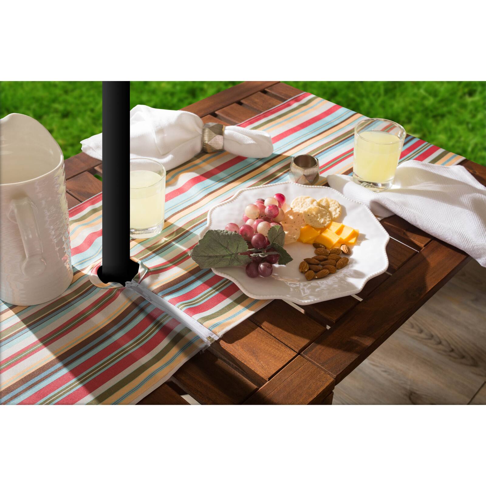 Summer Stripe Outdoor Table Runner With Zipper 14" x 72"