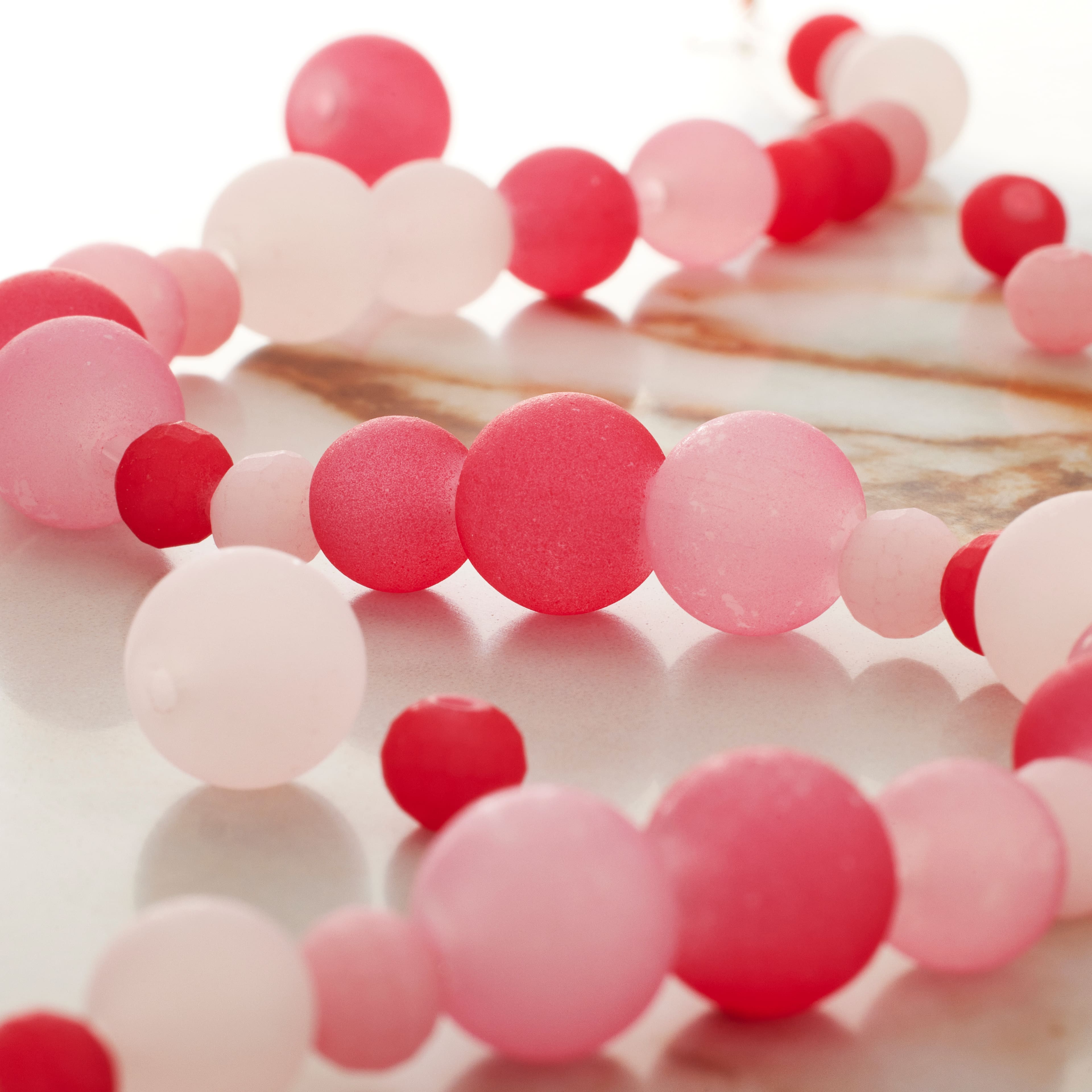 Pink Ombre Glass Round Beads by Bead Landing&#x2122;