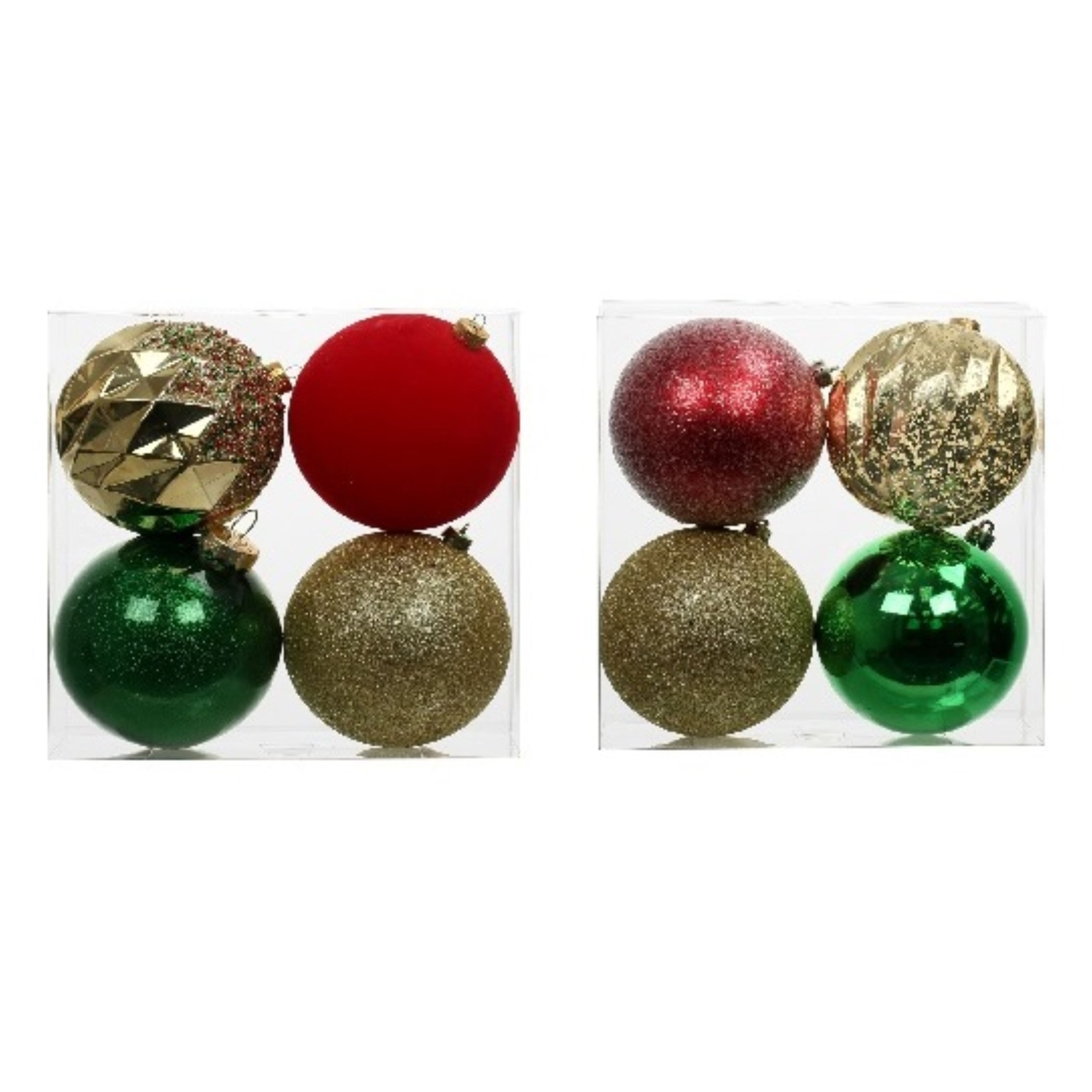 Assorted 4 Pack 4.7&#x22; Red, Green &#x26; Gold Peppermint Lane Shatterproof Ball Ornaments, 1pc. by Ashland&#xAE;