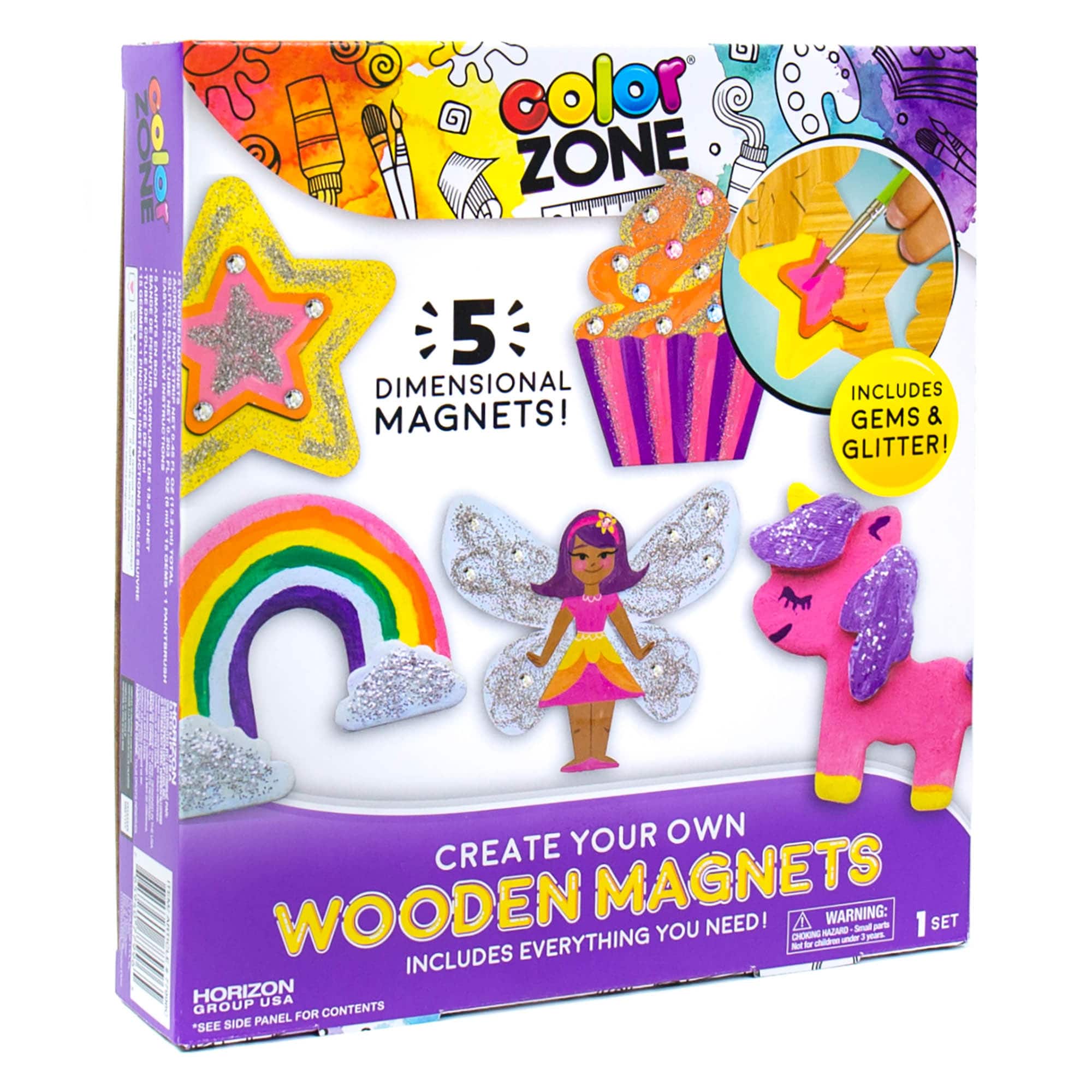 12 Pack: Color Zone&#xAE; Paint Your Own Wooden Magnets