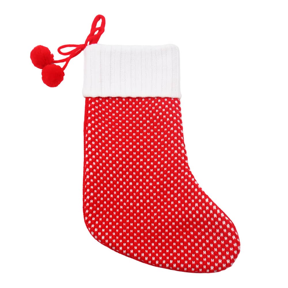 18&#x22; Red &#x26; White Stocking with Pom Poms by Ashland&#xAE;