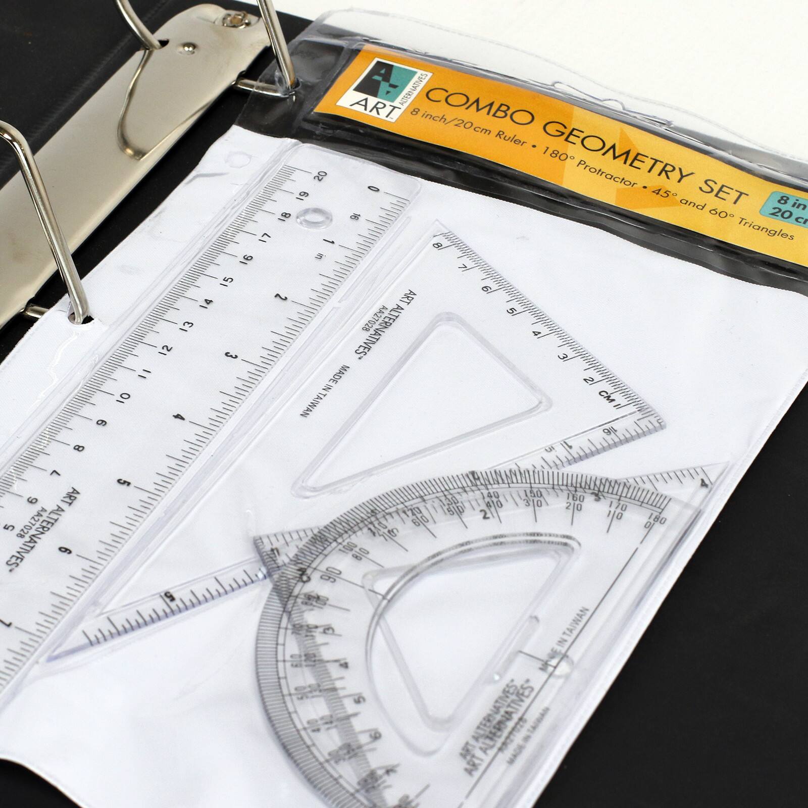 12 Pack: Art Alternatives Combo Geometry Set with 8&#x22; Ruler
