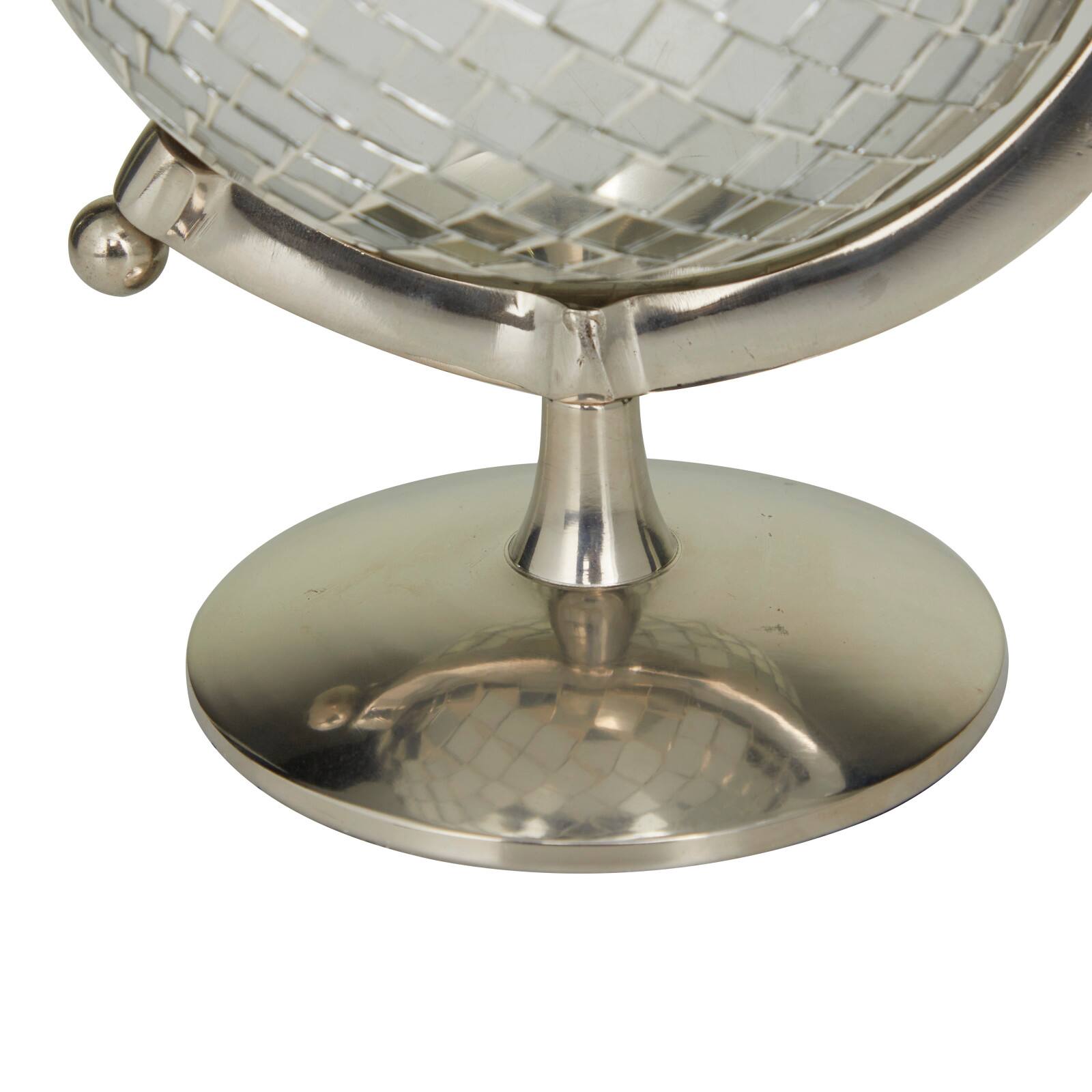 Silver Stainless Steel Glam Globe, 8" x 7" x 10"