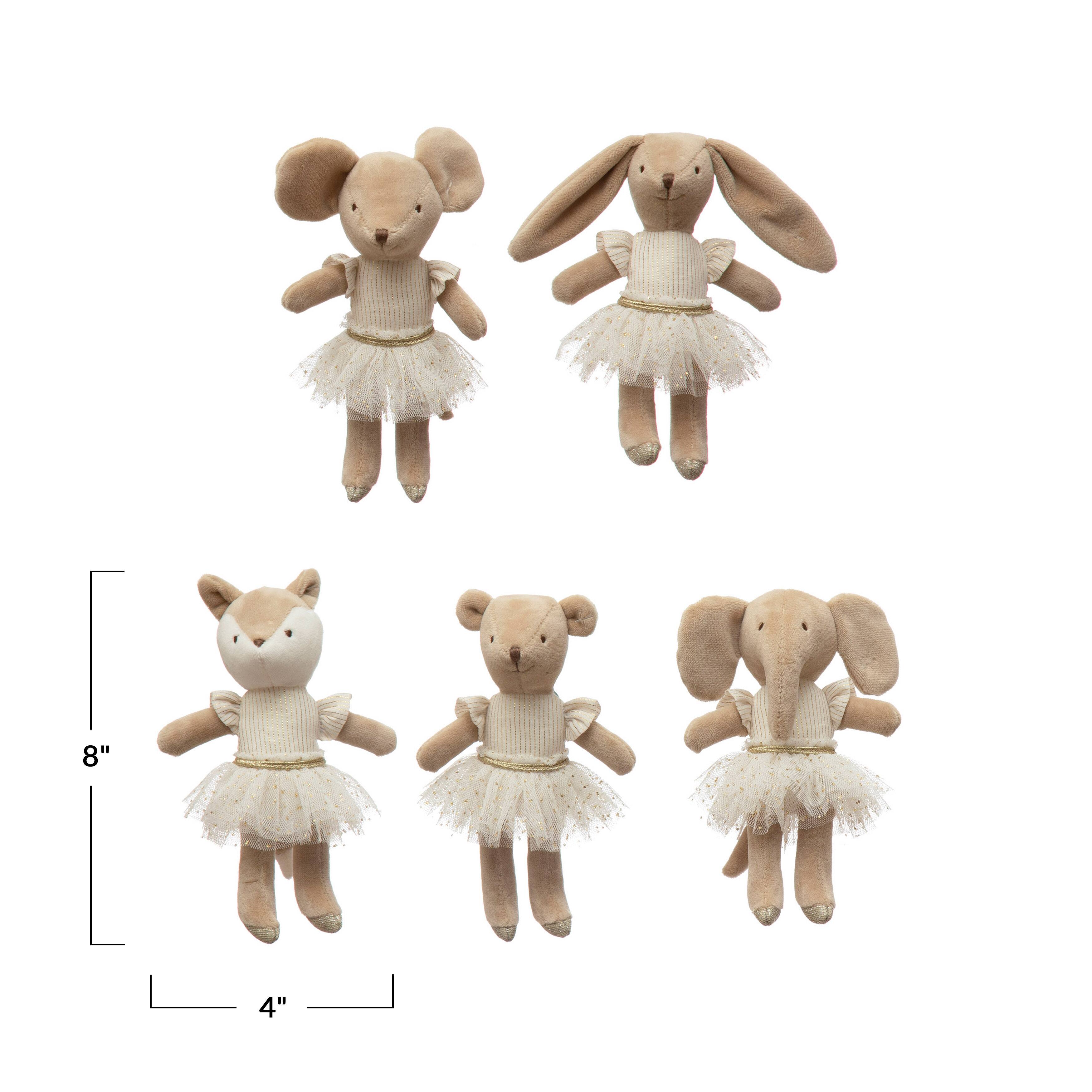 Hello Honey&#xAE; White &#x26; Brown Polyester Stuffed Animal Set