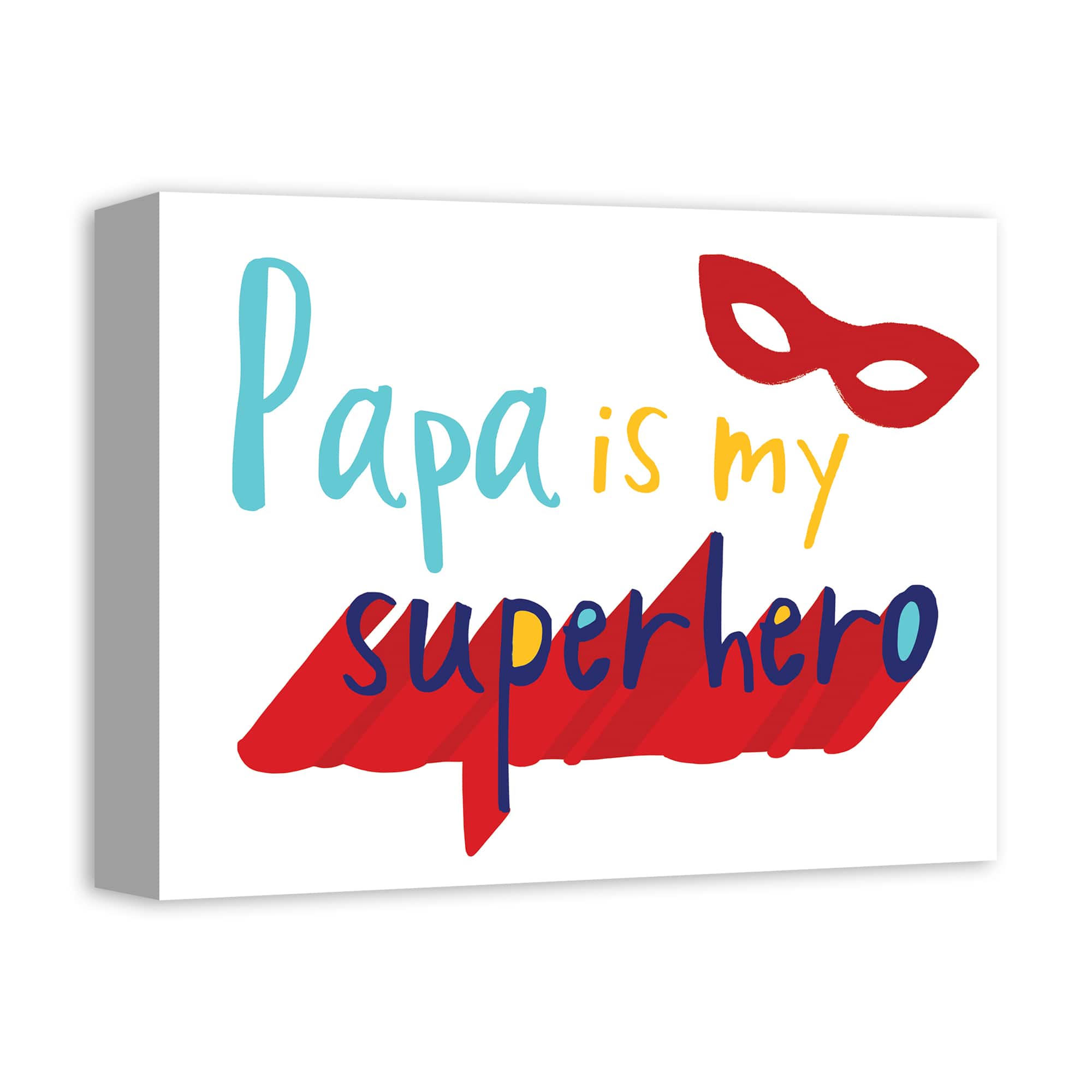 Papa Is My Superhero Canvas Wall Art