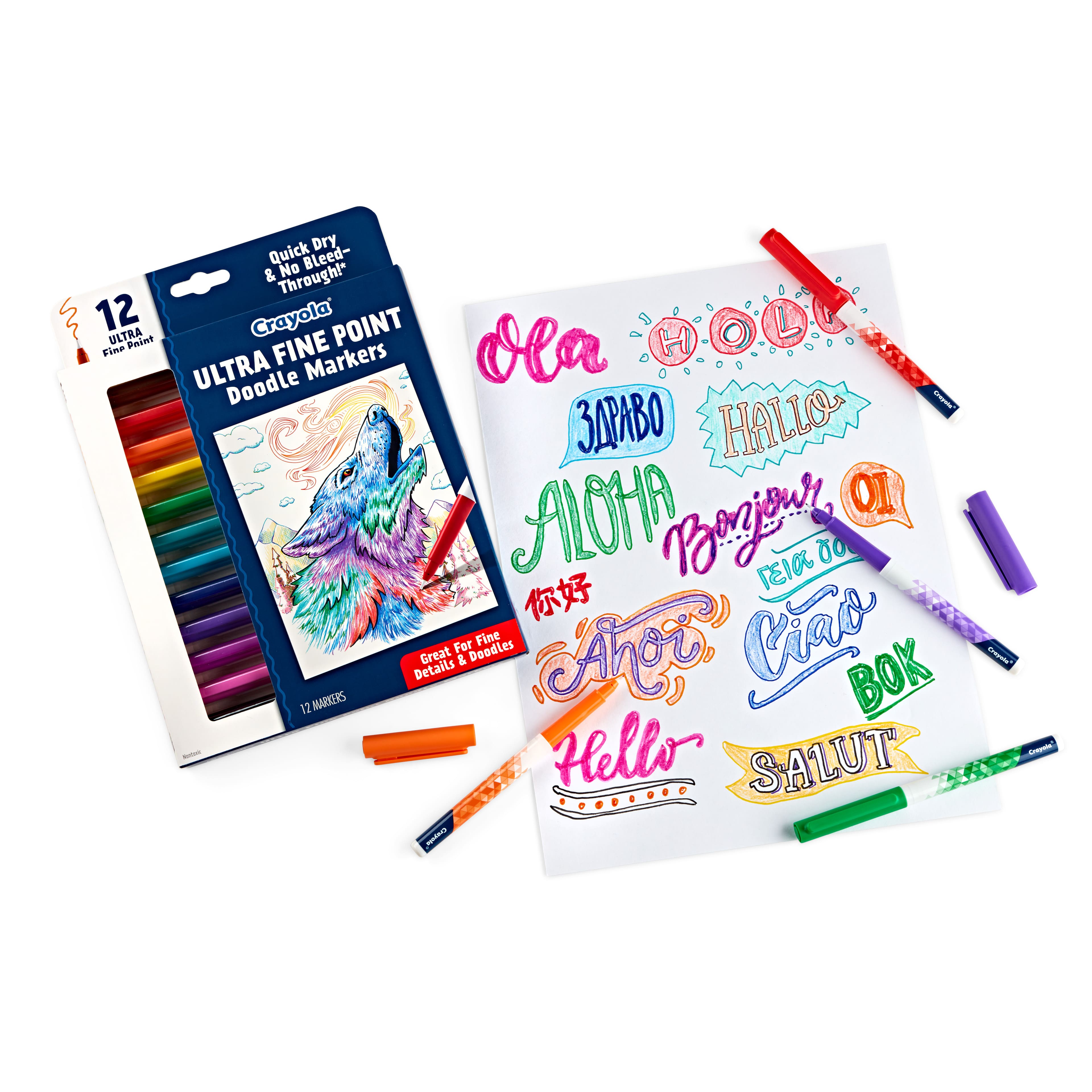 Crayola&#xAE; Ultra Fine Point Doodle Markers, 12ct.