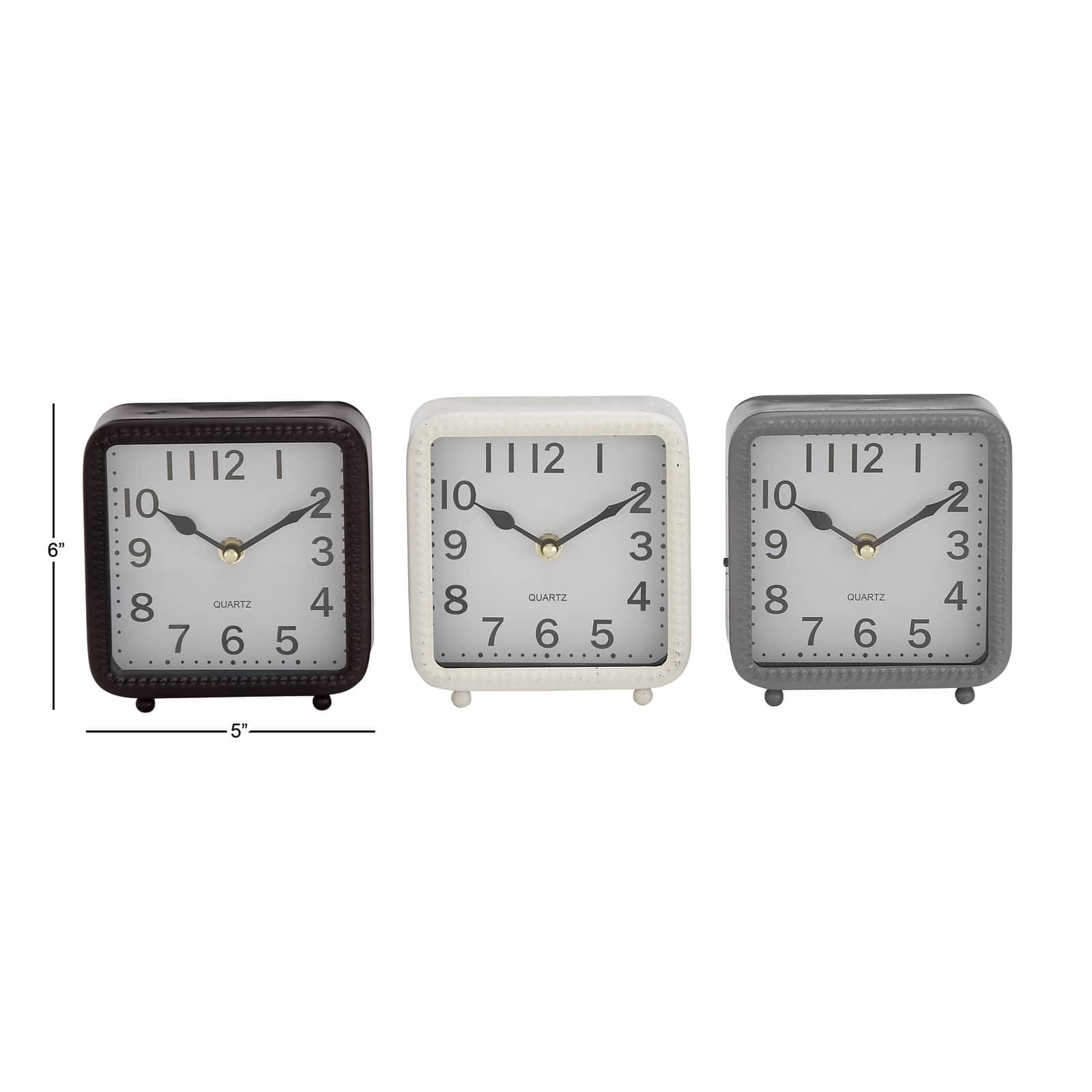 6&#x22; Traditional Metal Clock Set