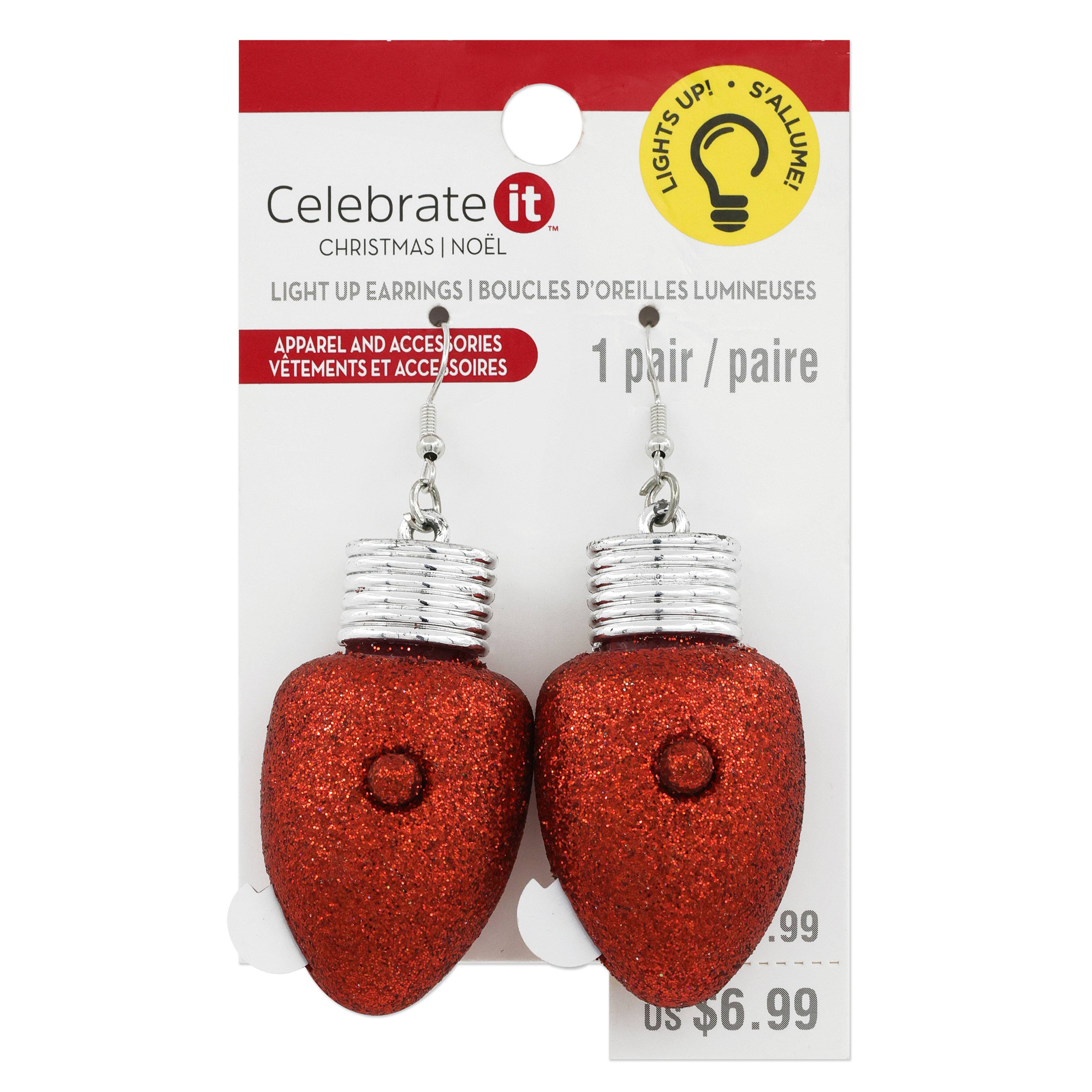 light up xmas earrings