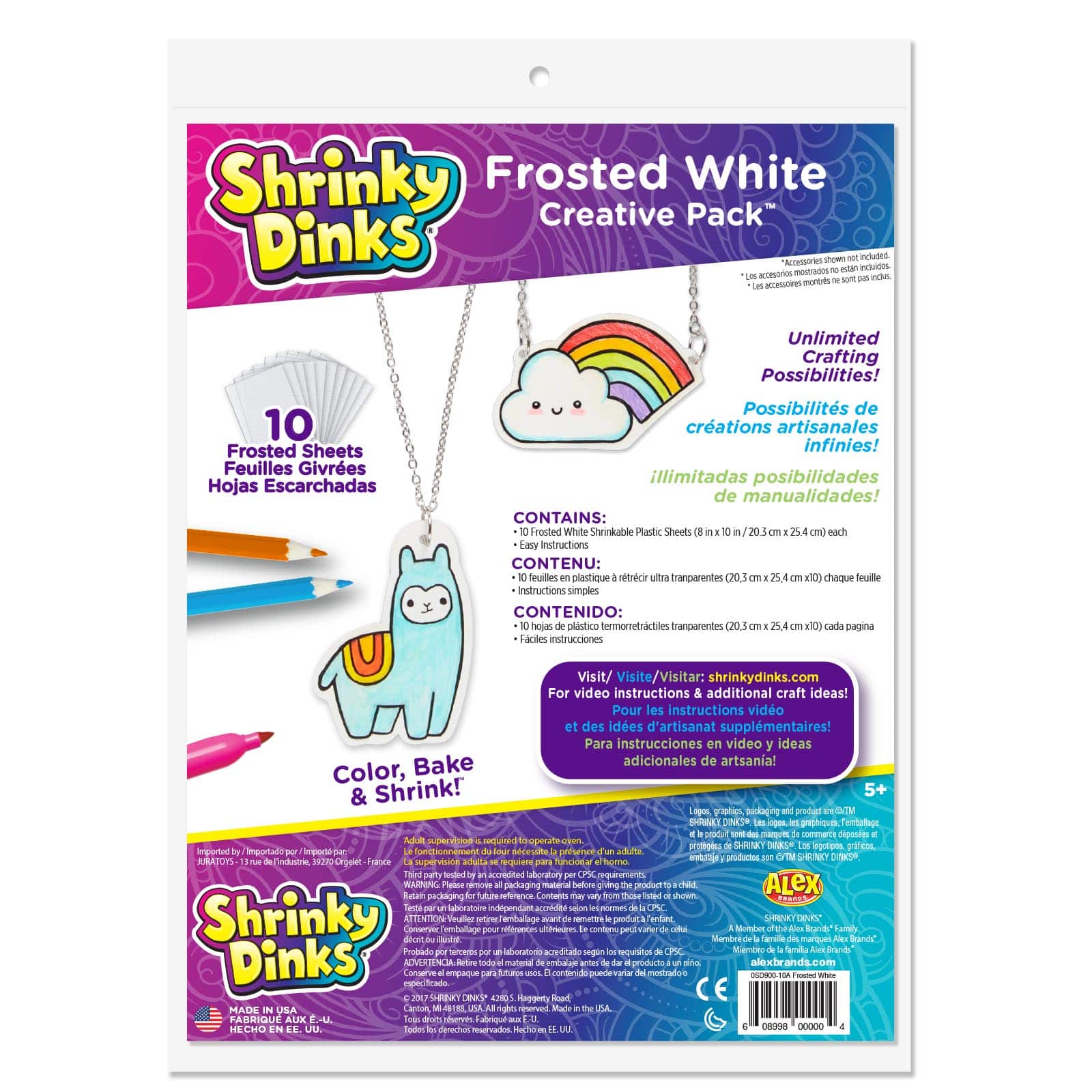 12 Packs: 10 ct. (120 total) Shrinky Dinks&#xAE; Frosted White Creative Pack&#x2122;
