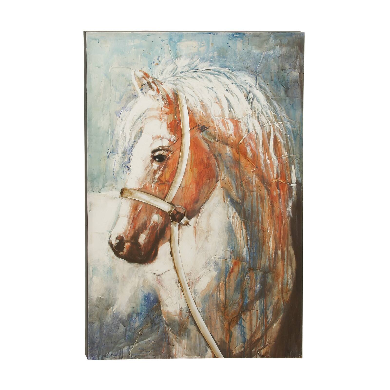 Brown Traditional Horse Canvas Wall Art, 47" x 32"