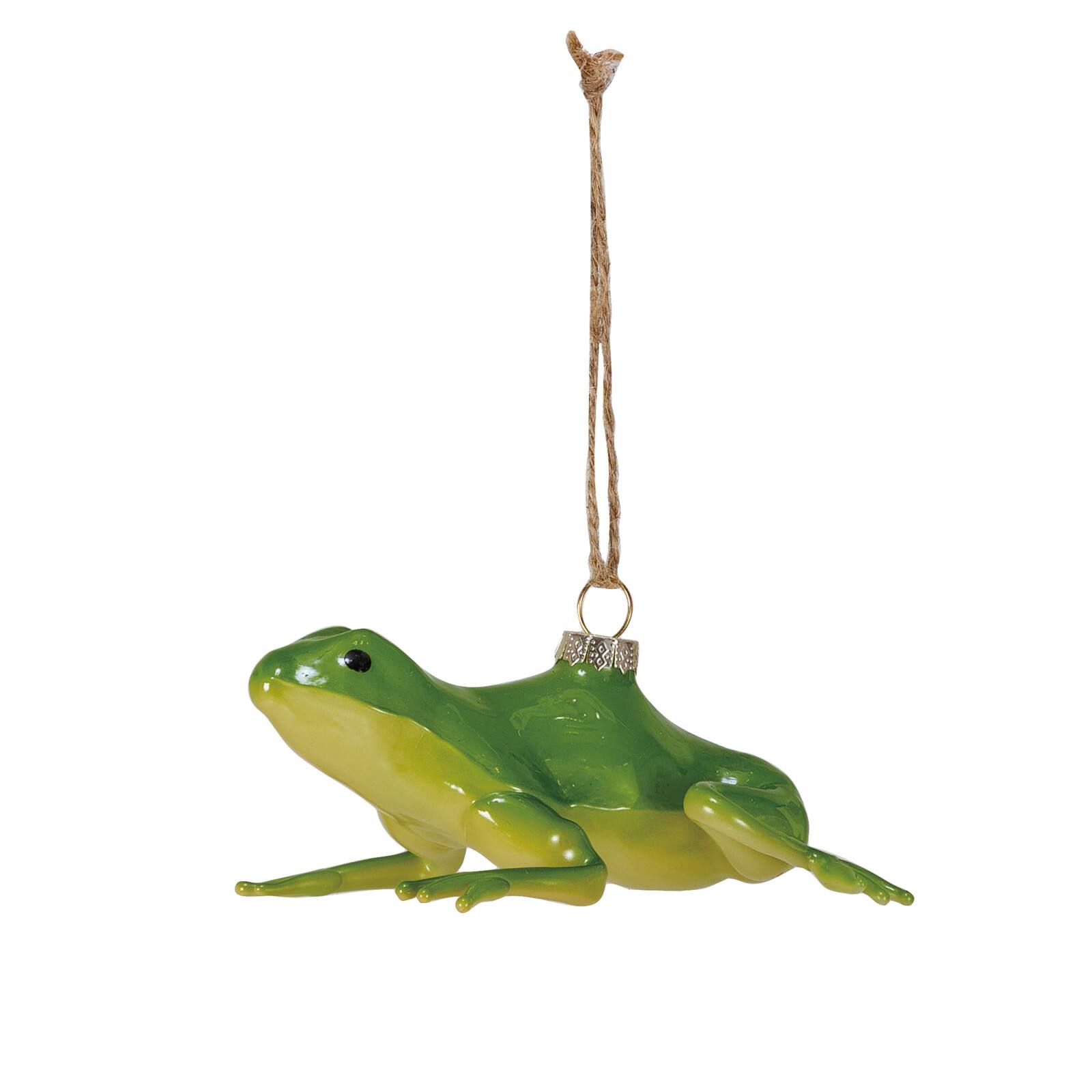 Hello Honey&#xAE; Green Hand-Painted Glass Frog Ornament